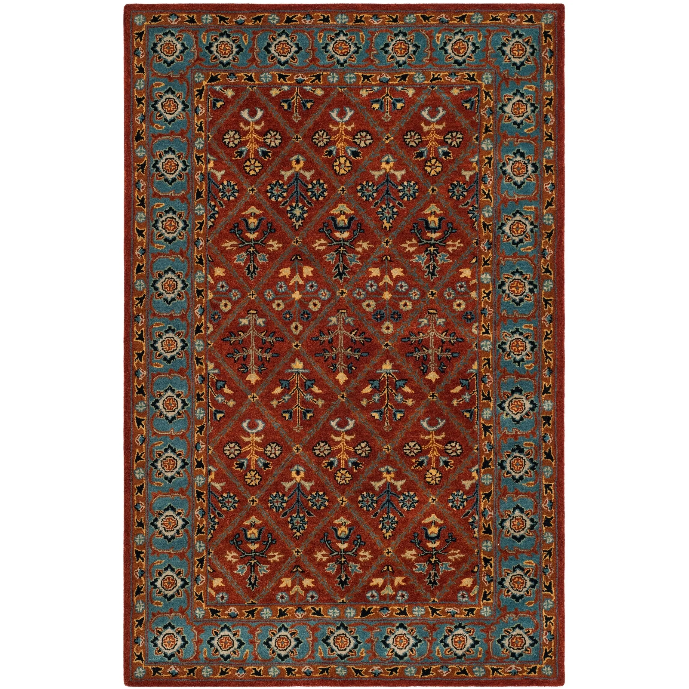 SAFAVIEH Handmade Heritage Overlapping Diamond Traditional Oriental Wool Rug