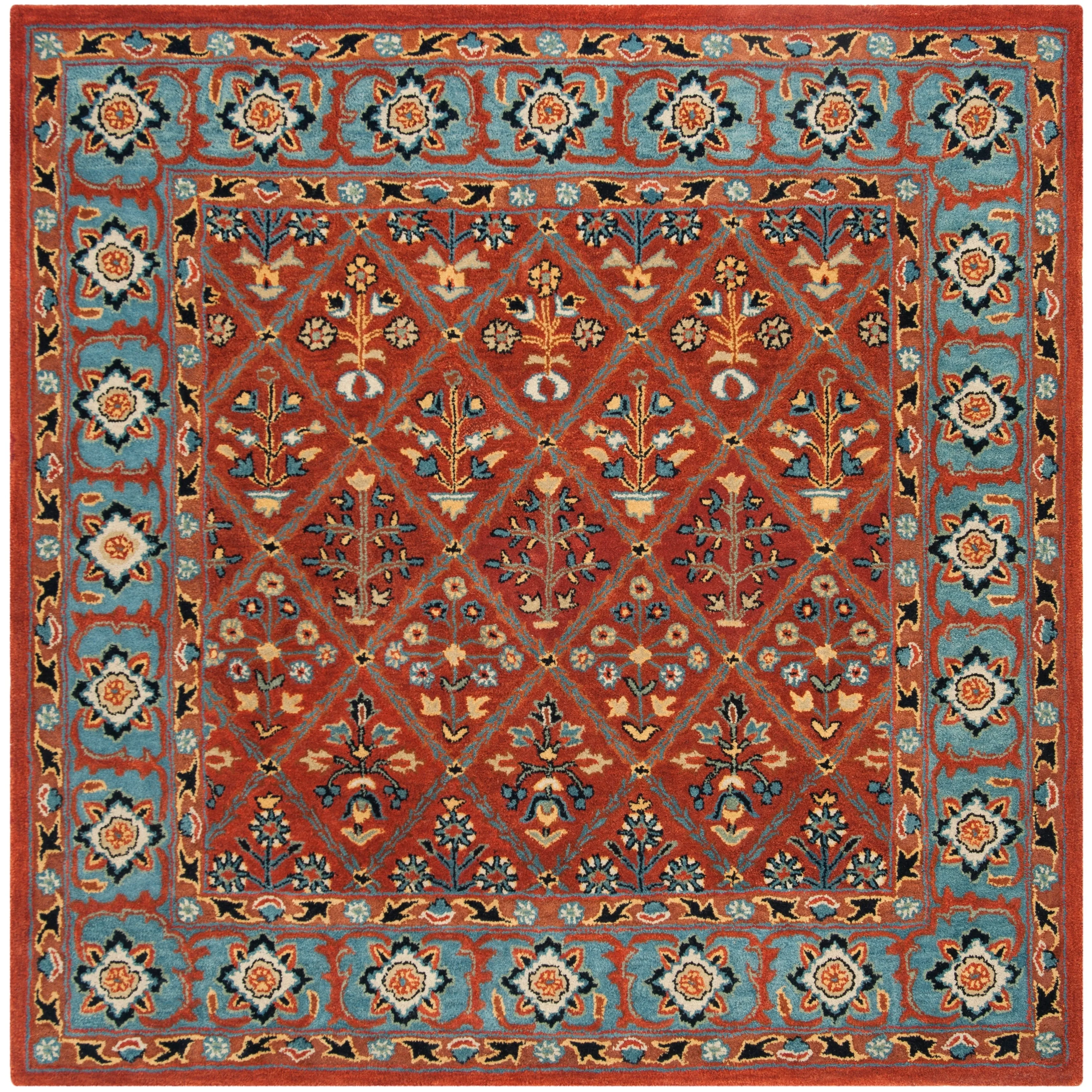 SAFAVIEH Handmade Heritage Overlapping Diamond Traditional Oriental Wool Rug