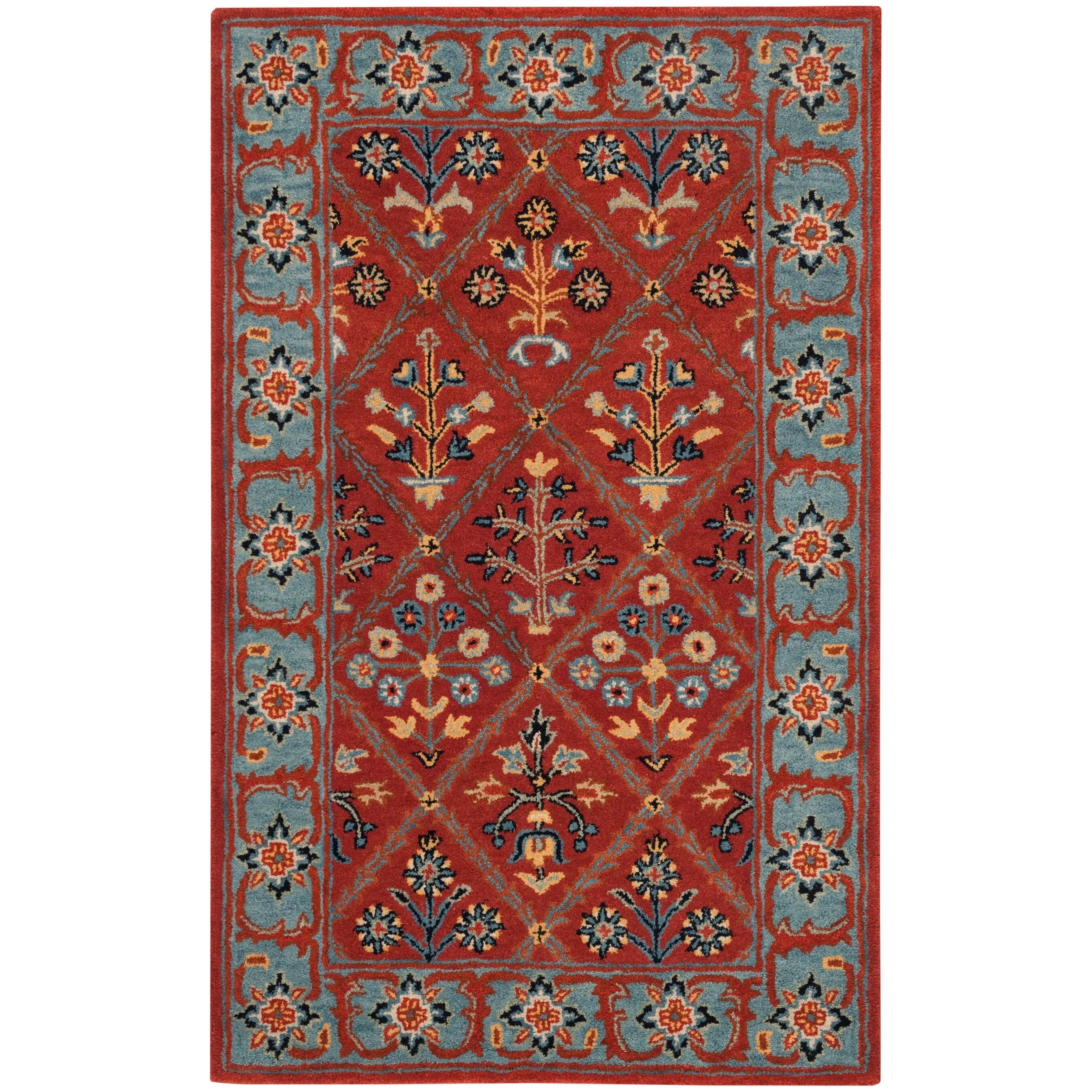 SAFAVIEH Handmade Heritage Overlapping Diamond Traditional Oriental Wool Rug