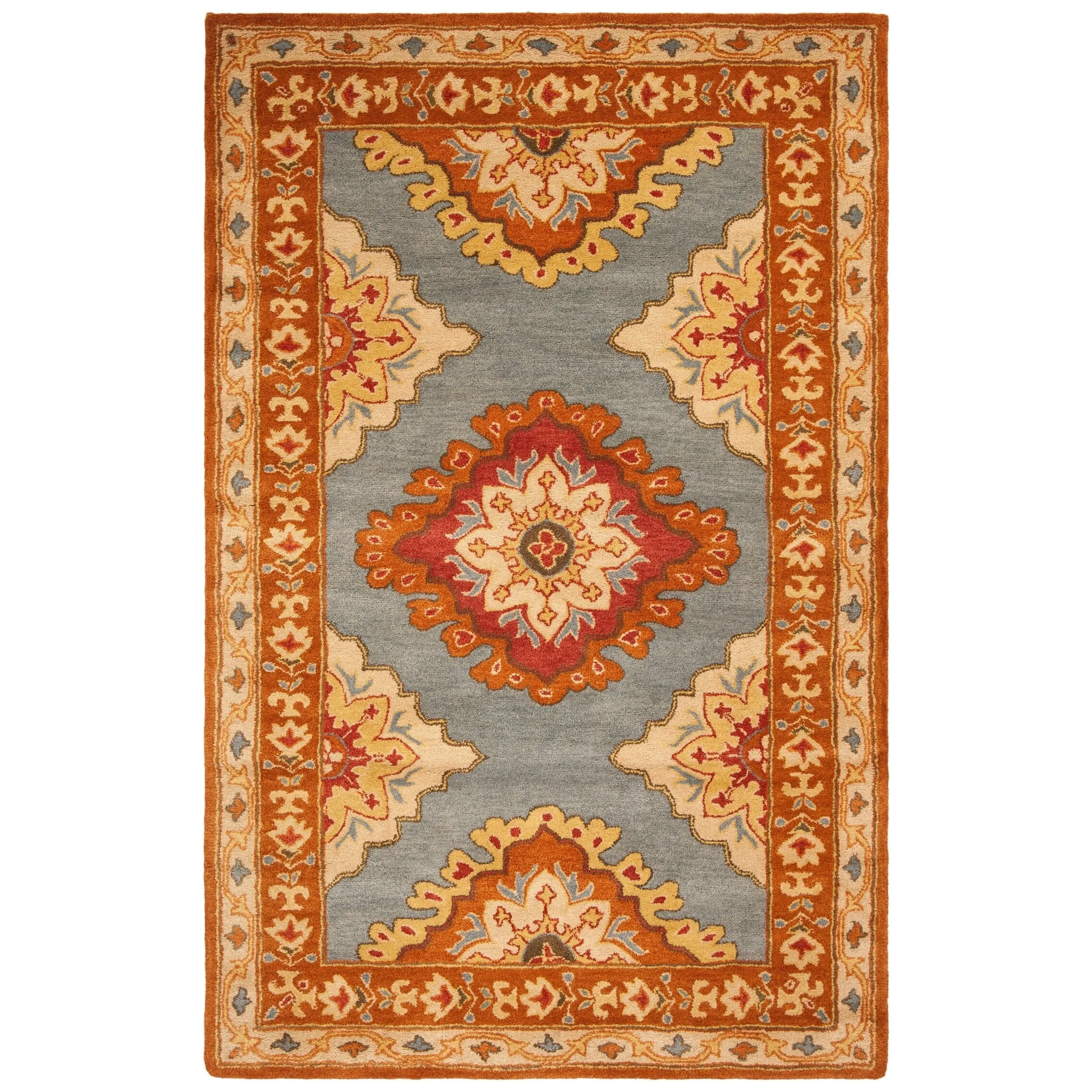 SAFAVIEH Handmade Heritage Surf Traditional Oriental Wool Rug