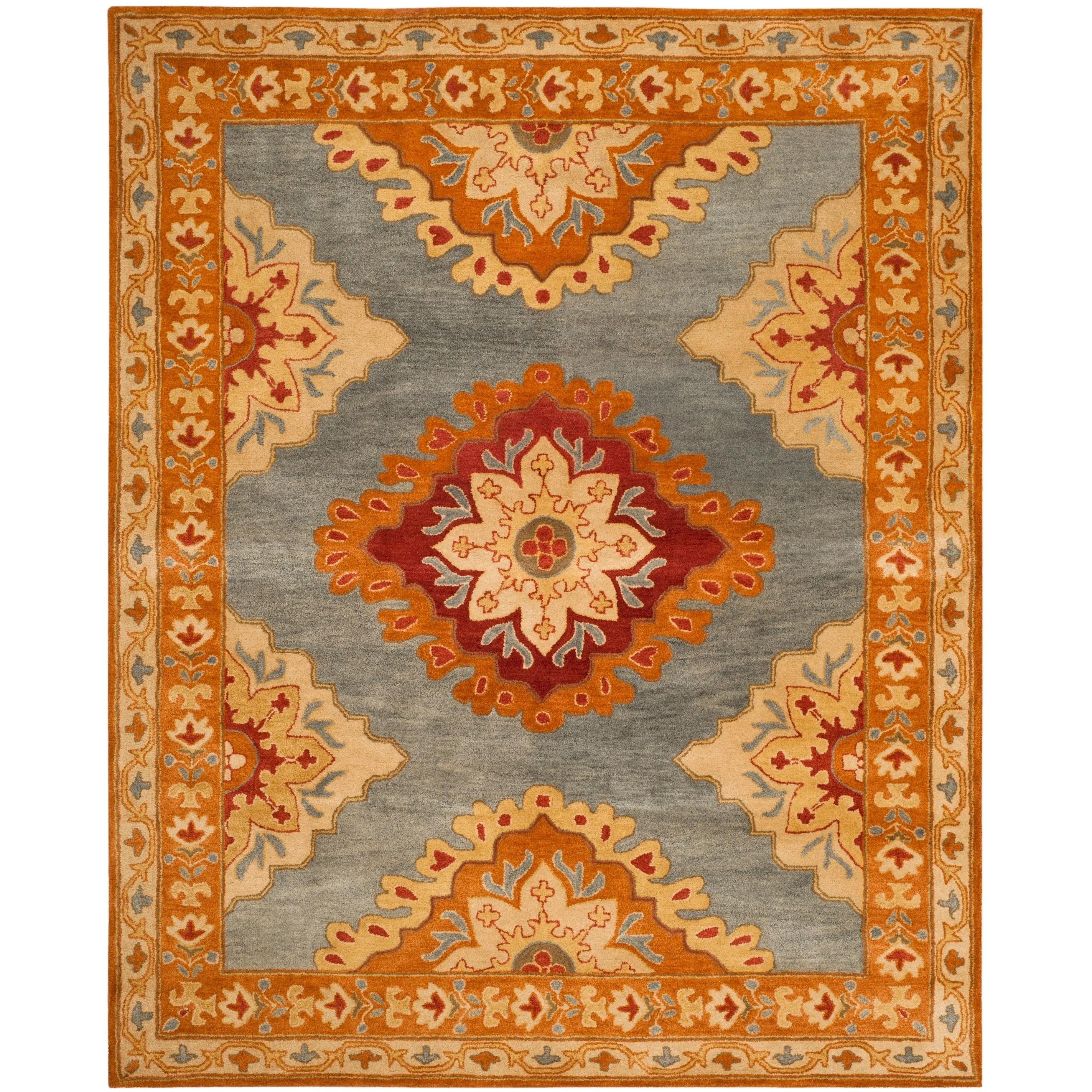 SAFAVIEH Handmade Heritage Surf Traditional Oriental Wool Rug
