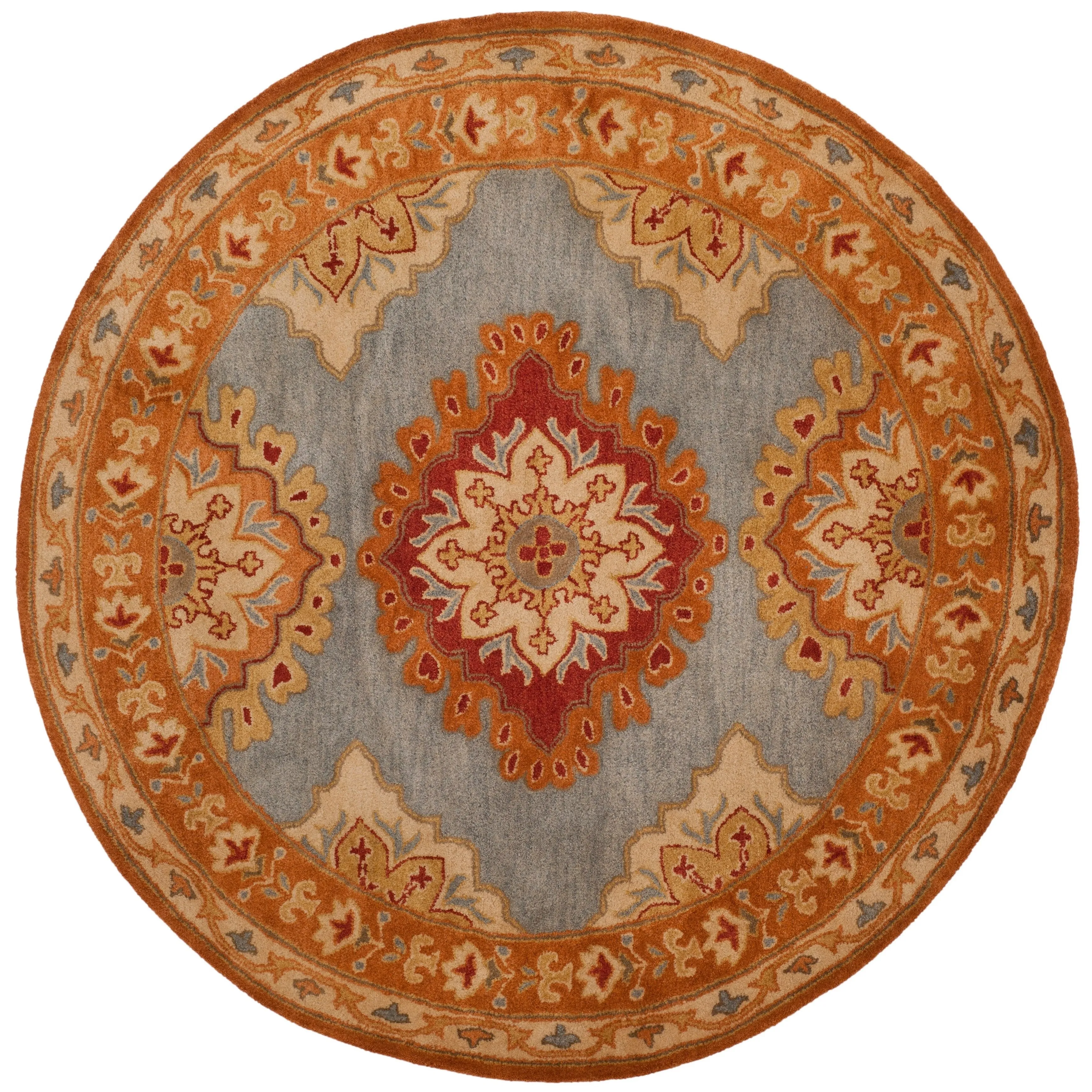 SAFAVIEH Handmade Heritage Surf Traditional Oriental Wool Rug