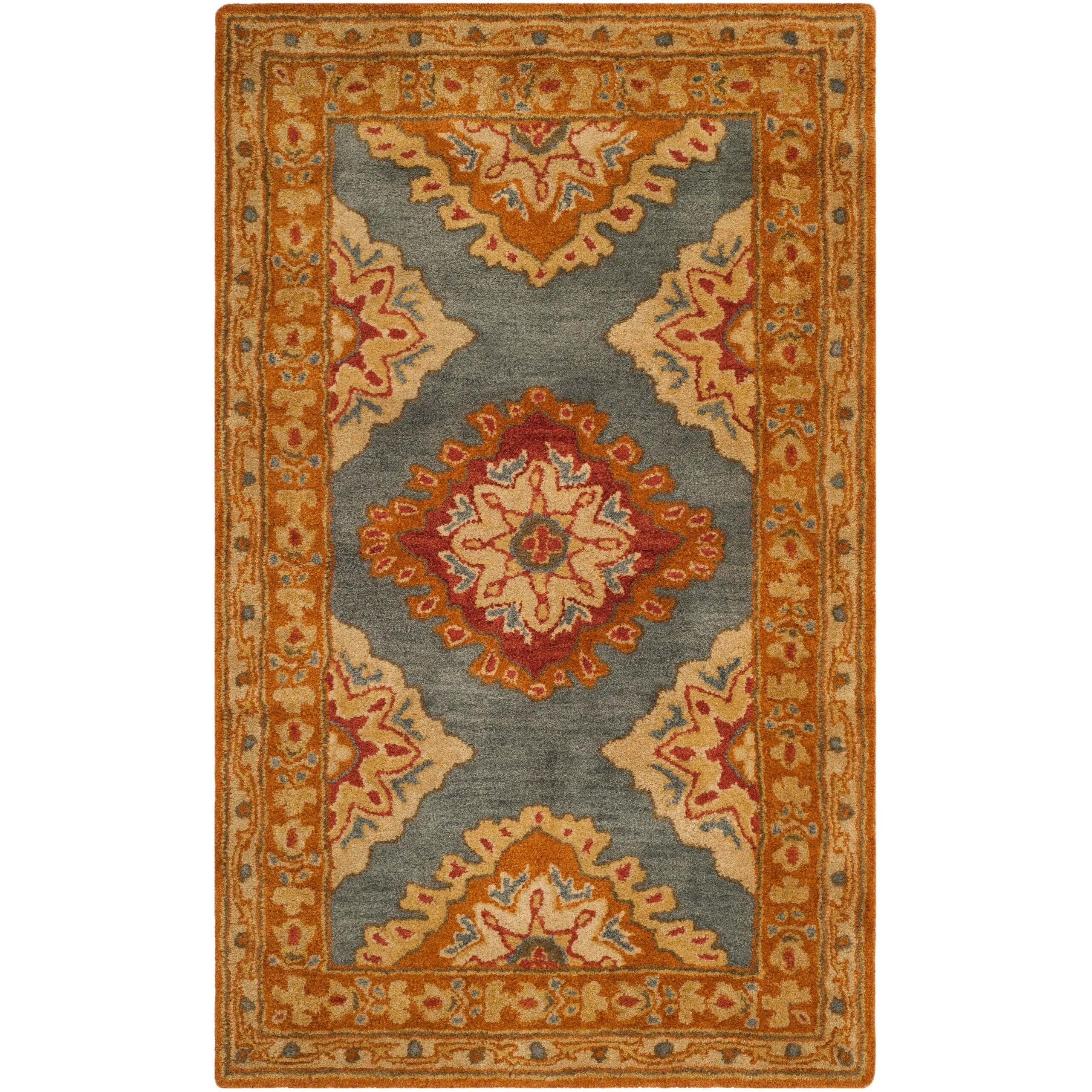 SAFAVIEH Handmade Heritage Surf Traditional Oriental Wool Rug