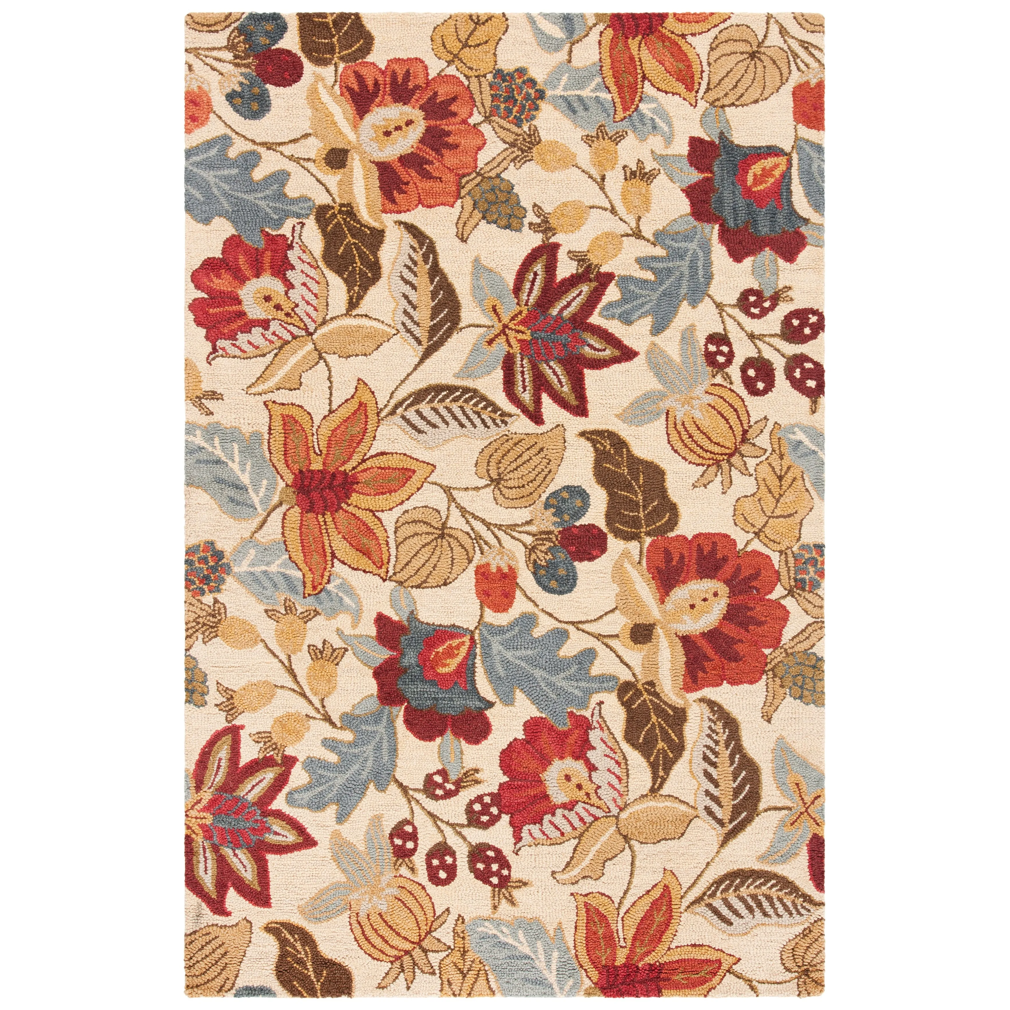 SAFAVIEH Handmade Jardin Monka Country Floral Wool Rug