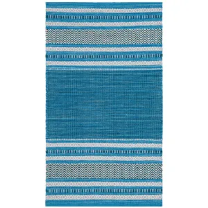 SAFAVIEH. Handmade Montauk Amalie Stripe Cotton Flatweave Rug