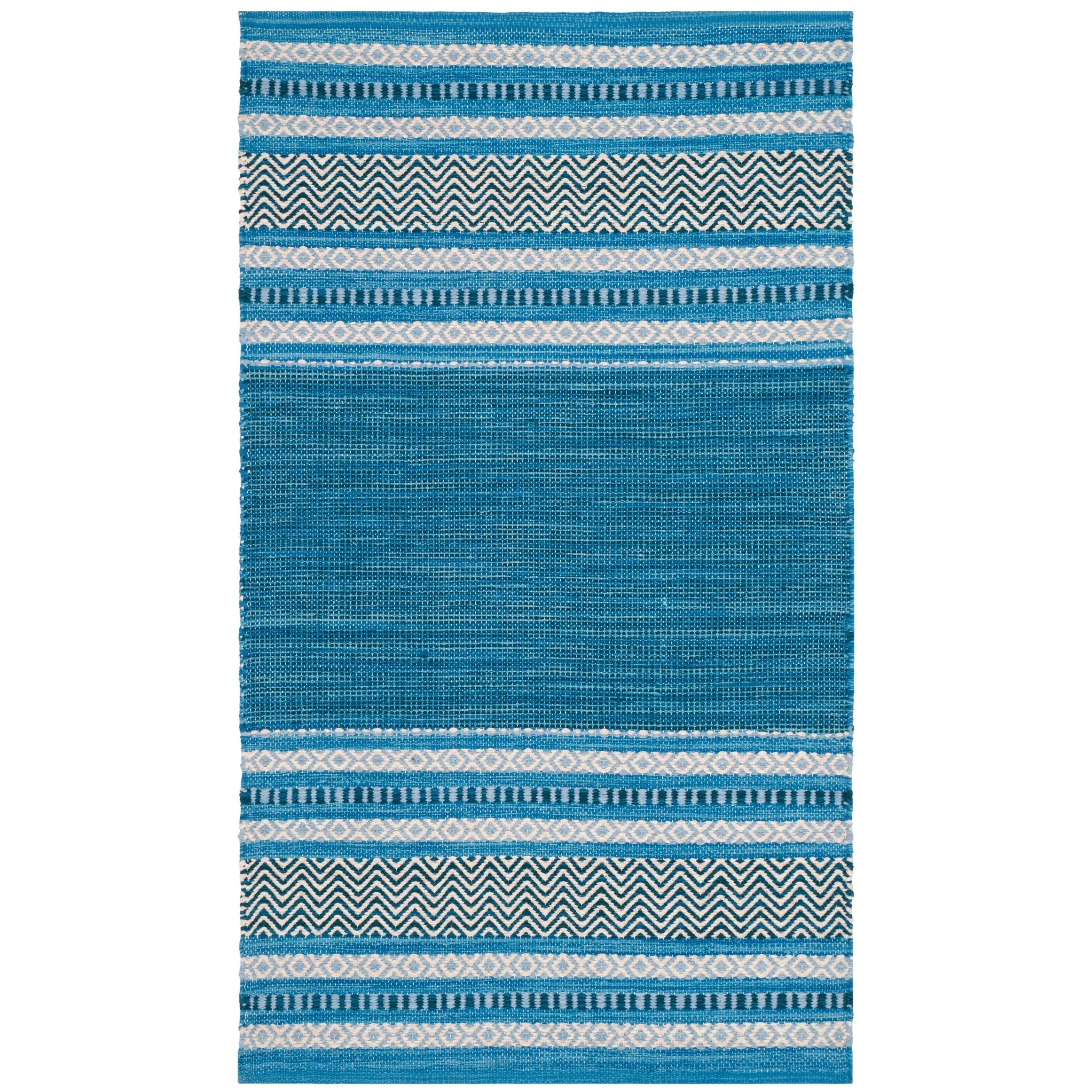 SAFAVIEH. Handmade Montauk Amalie Stripe Cotton Flatweave Rug
