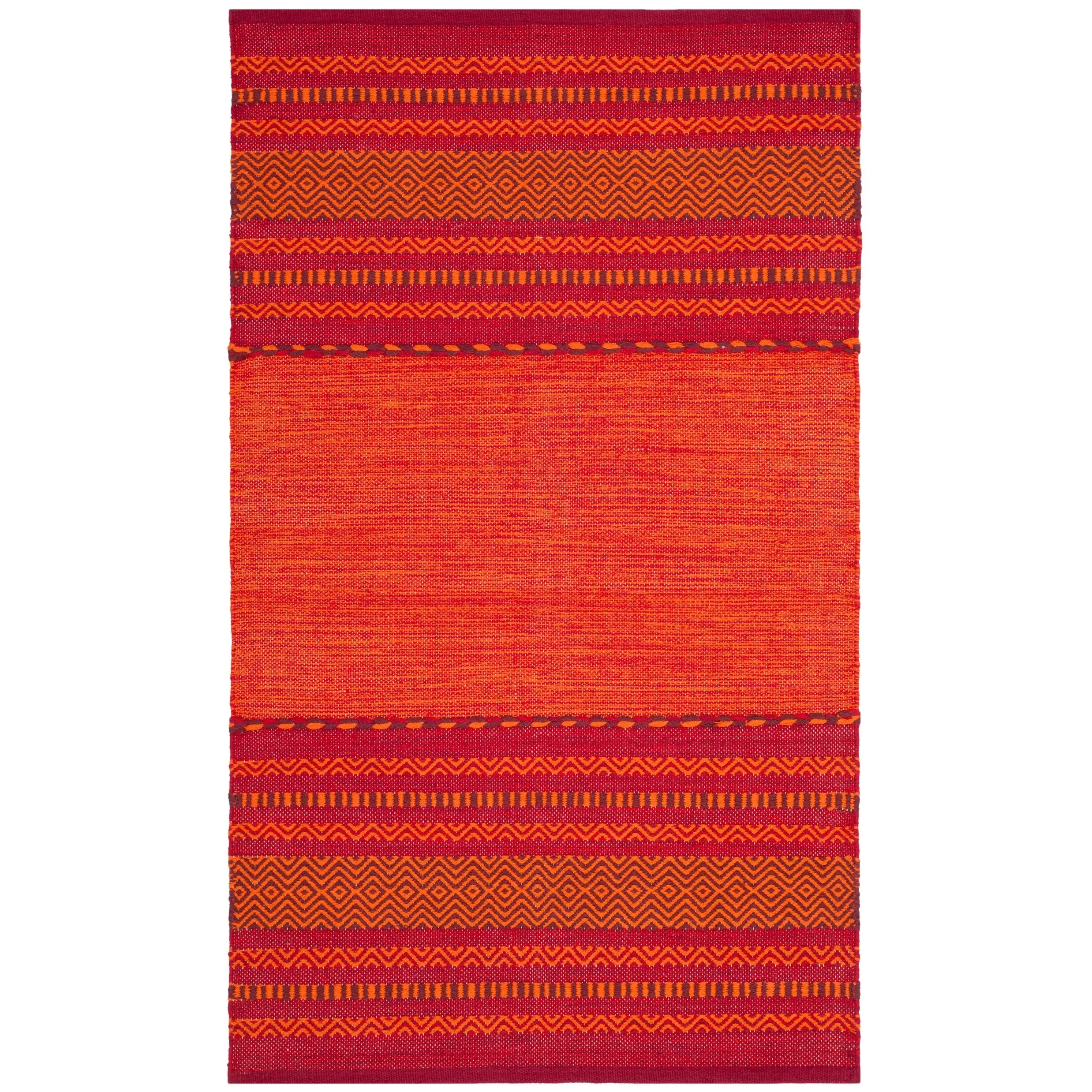 SAFAVIEH Handmade Montauk Carisbrooke Boho Stripe Cotton Flatweave Rug