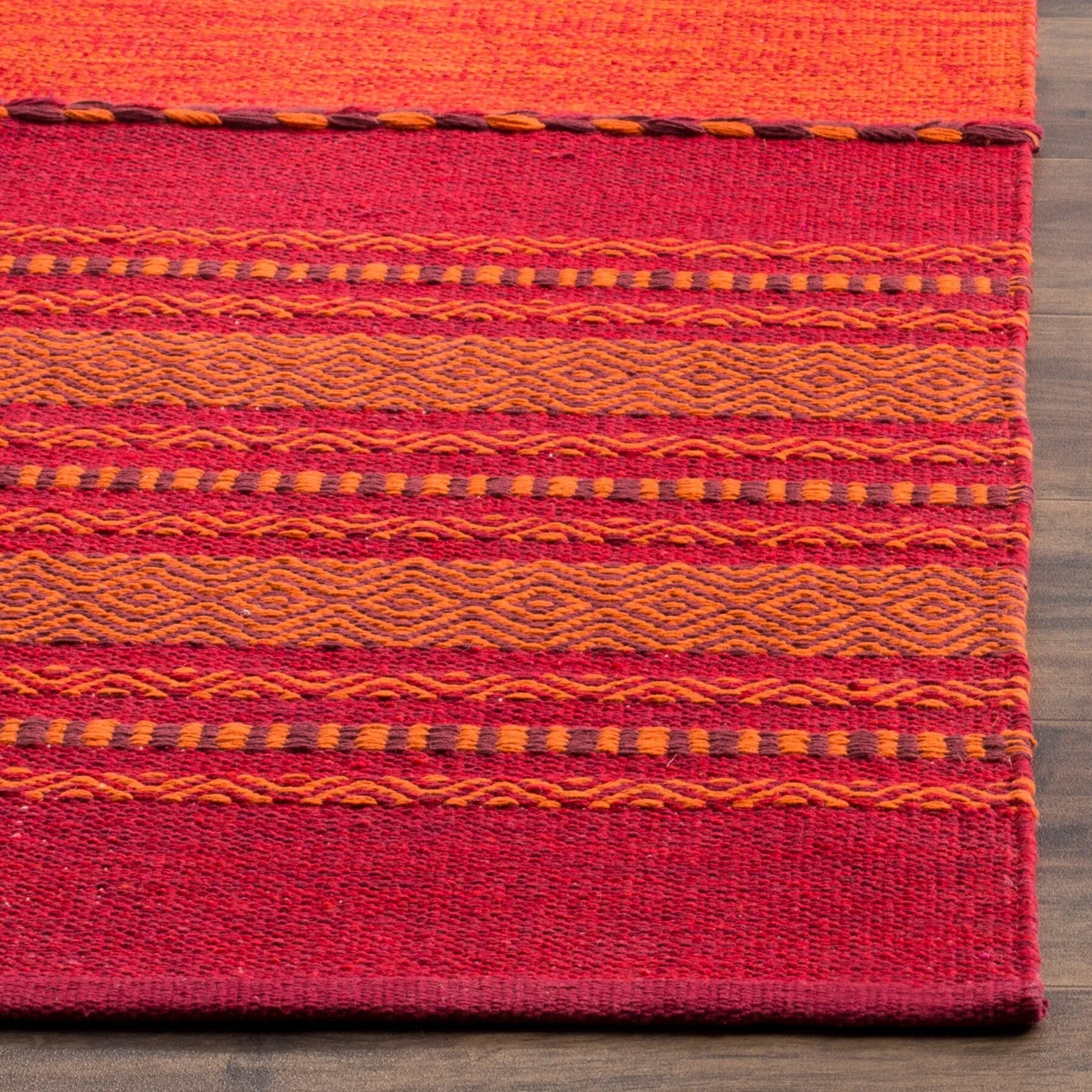 SAFAVIEH Handmade Montauk Carisbrooke Boho Stripe Cotton Flatweave Rug