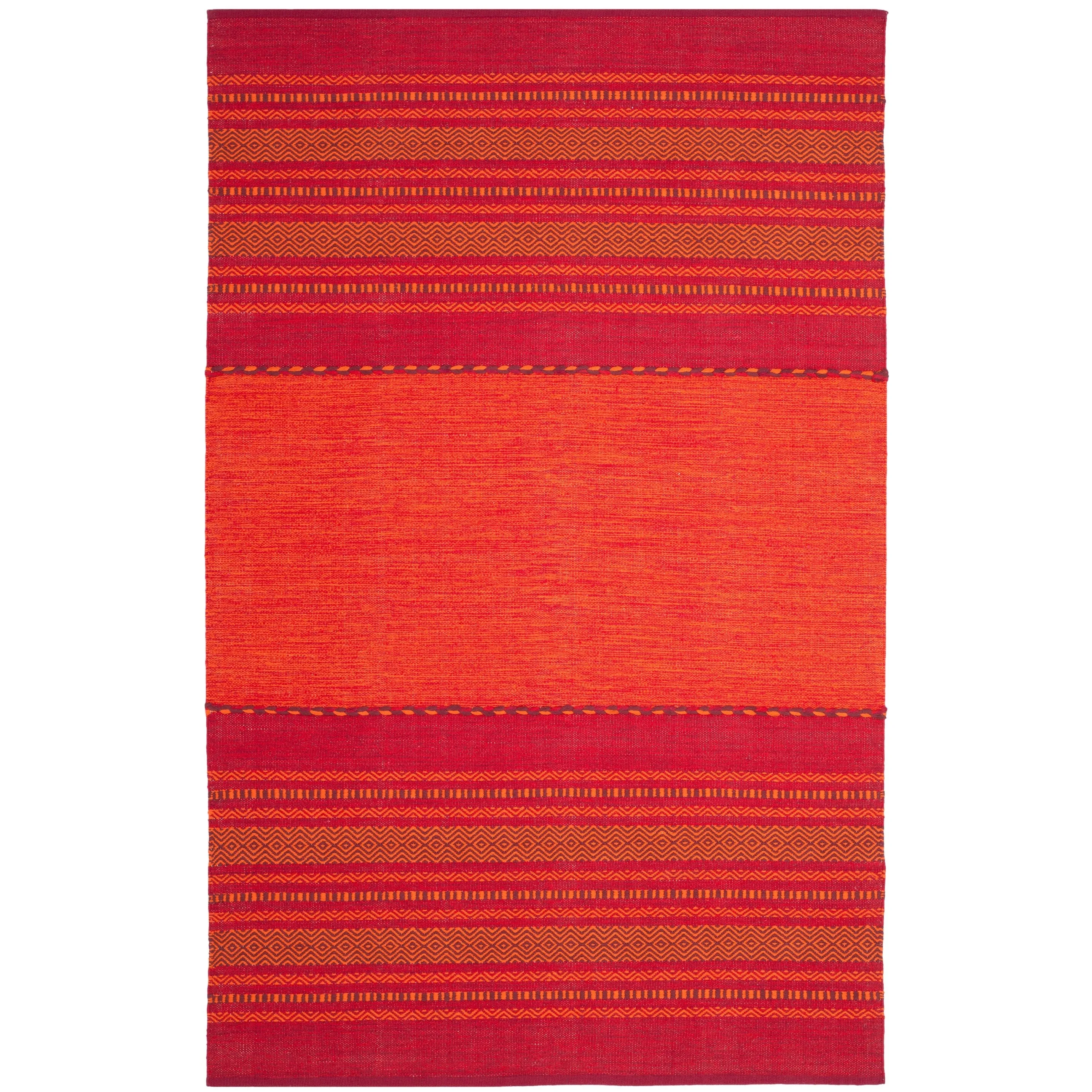 SAFAVIEH Handmade Montauk Carisbrooke Boho Stripe Cotton Flatweave Rug