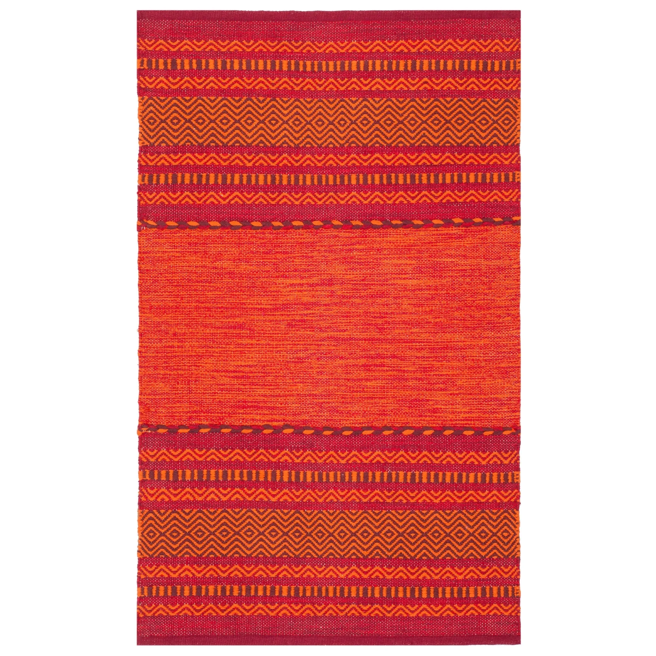 SAFAVIEH Handmade Montauk Carisbrooke Boho Stripe Cotton Flatweave Rug