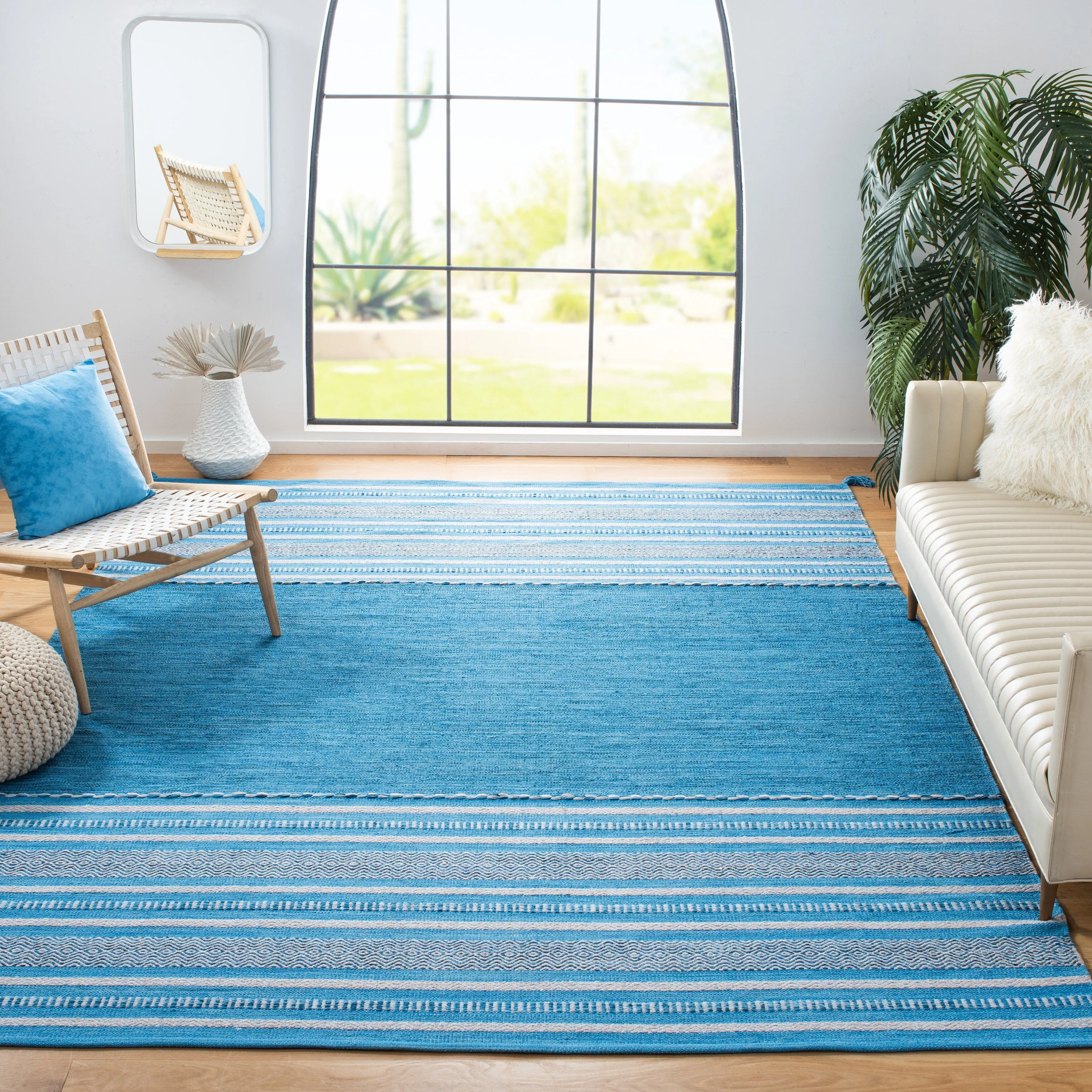 SAFAVIEH Handmade Montauk Carisbrooke Boho Stripe Cotton Flatweave Rug