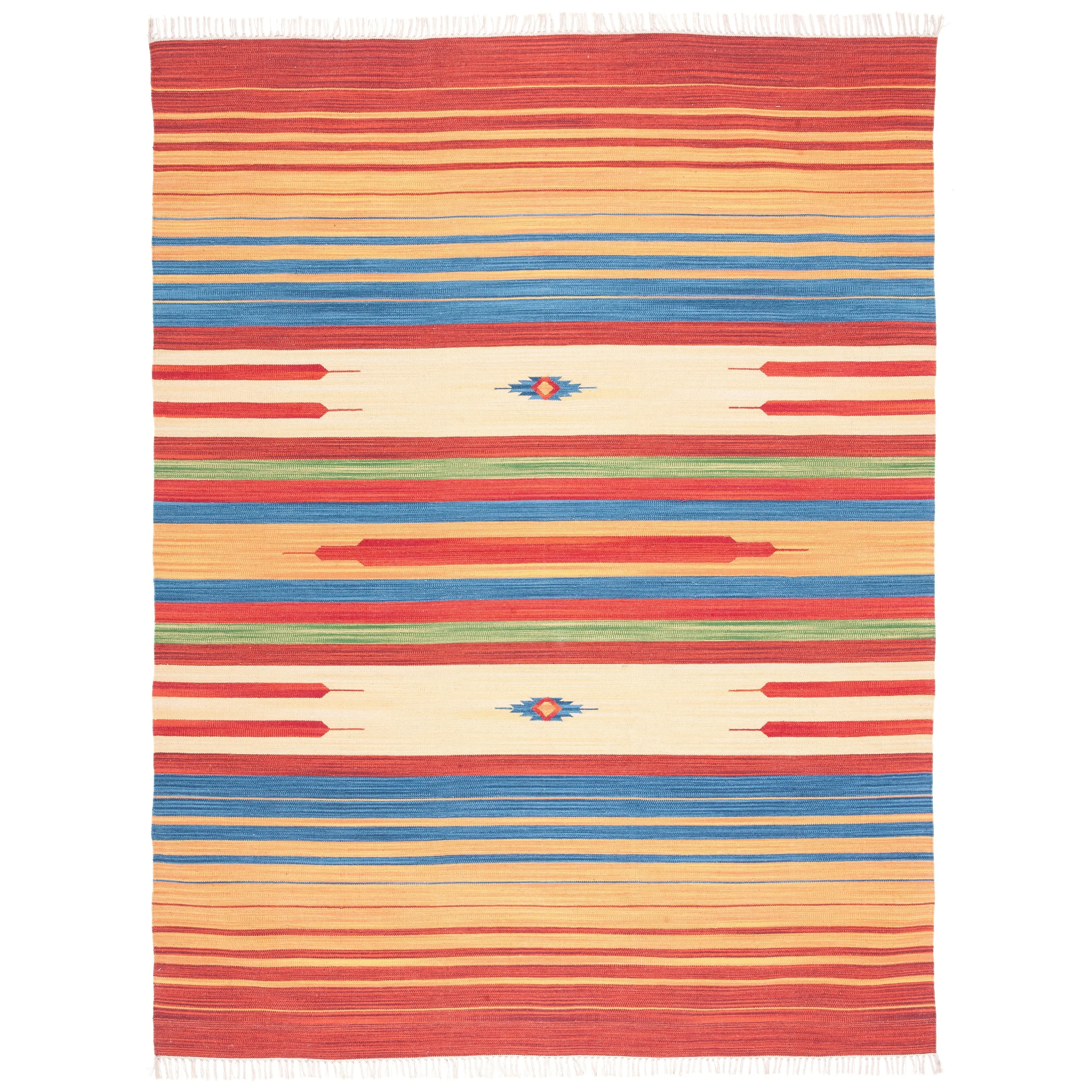 SAFAVIEH Handmade Montauk Suule Southwestern Tribal Cotton Fringe Rug