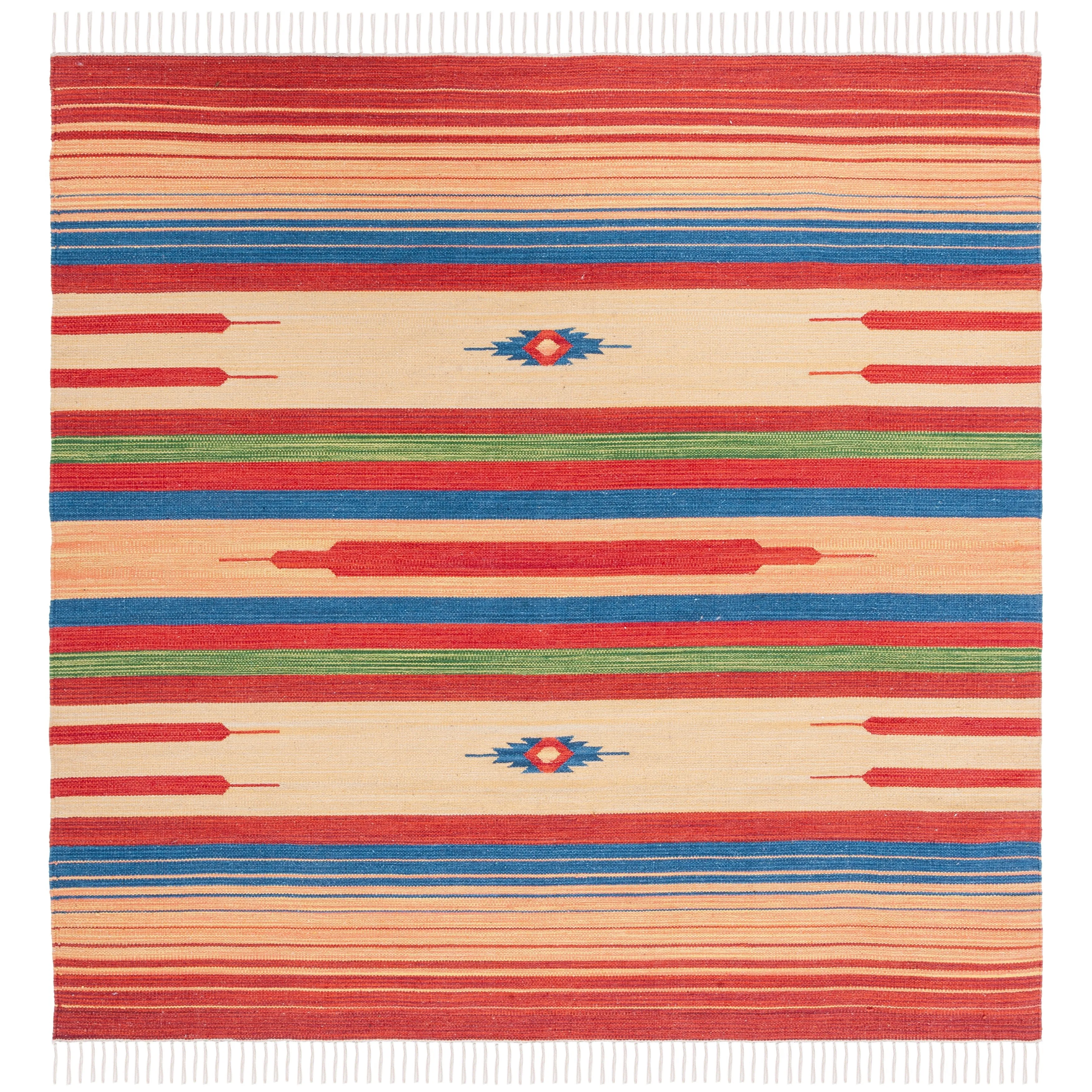 SAFAVIEH Handmade Montauk Suule Southwestern Tribal Cotton Fringe Rug