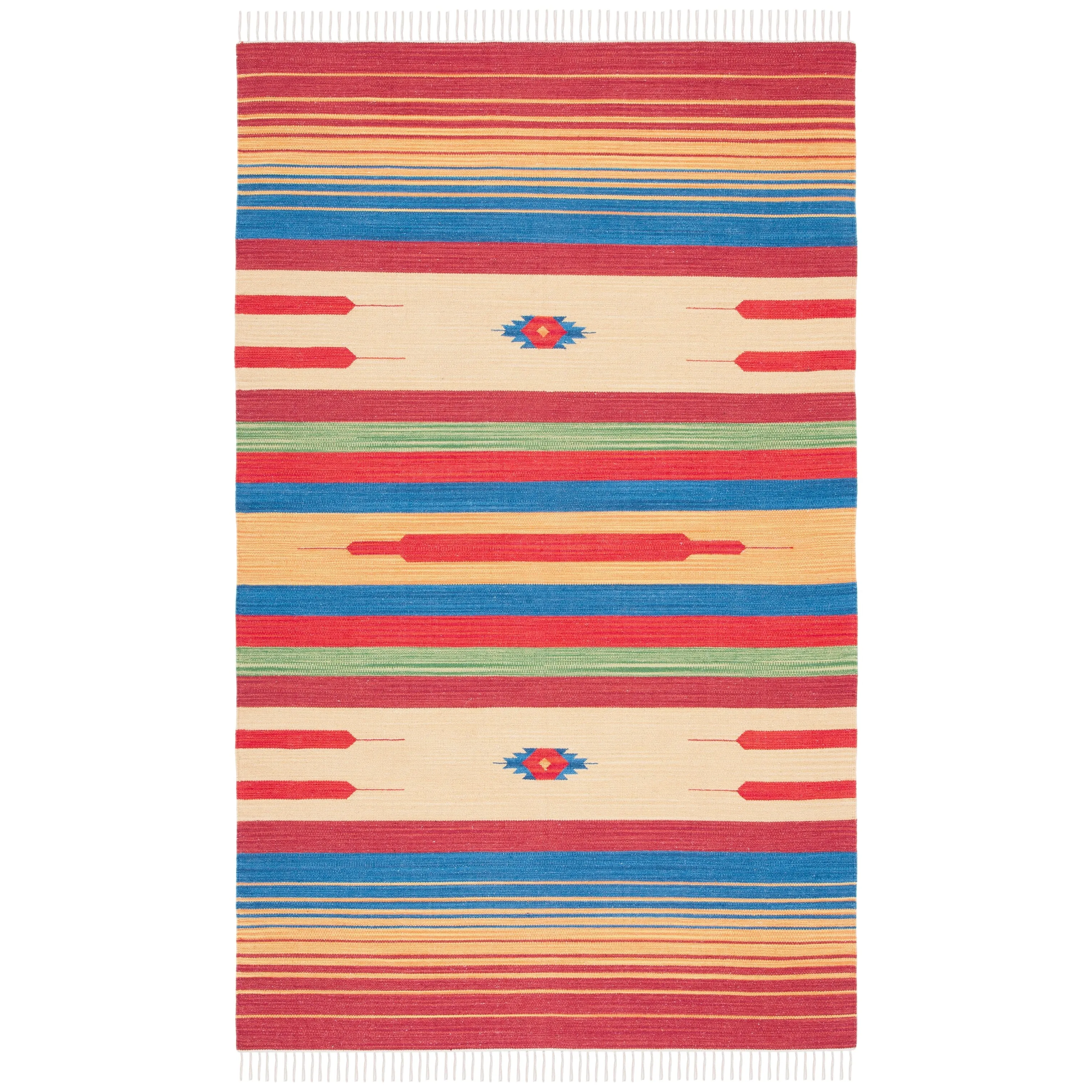 SAFAVIEH Handmade Montauk Suule Southwestern Tribal Cotton Fringe Rug
