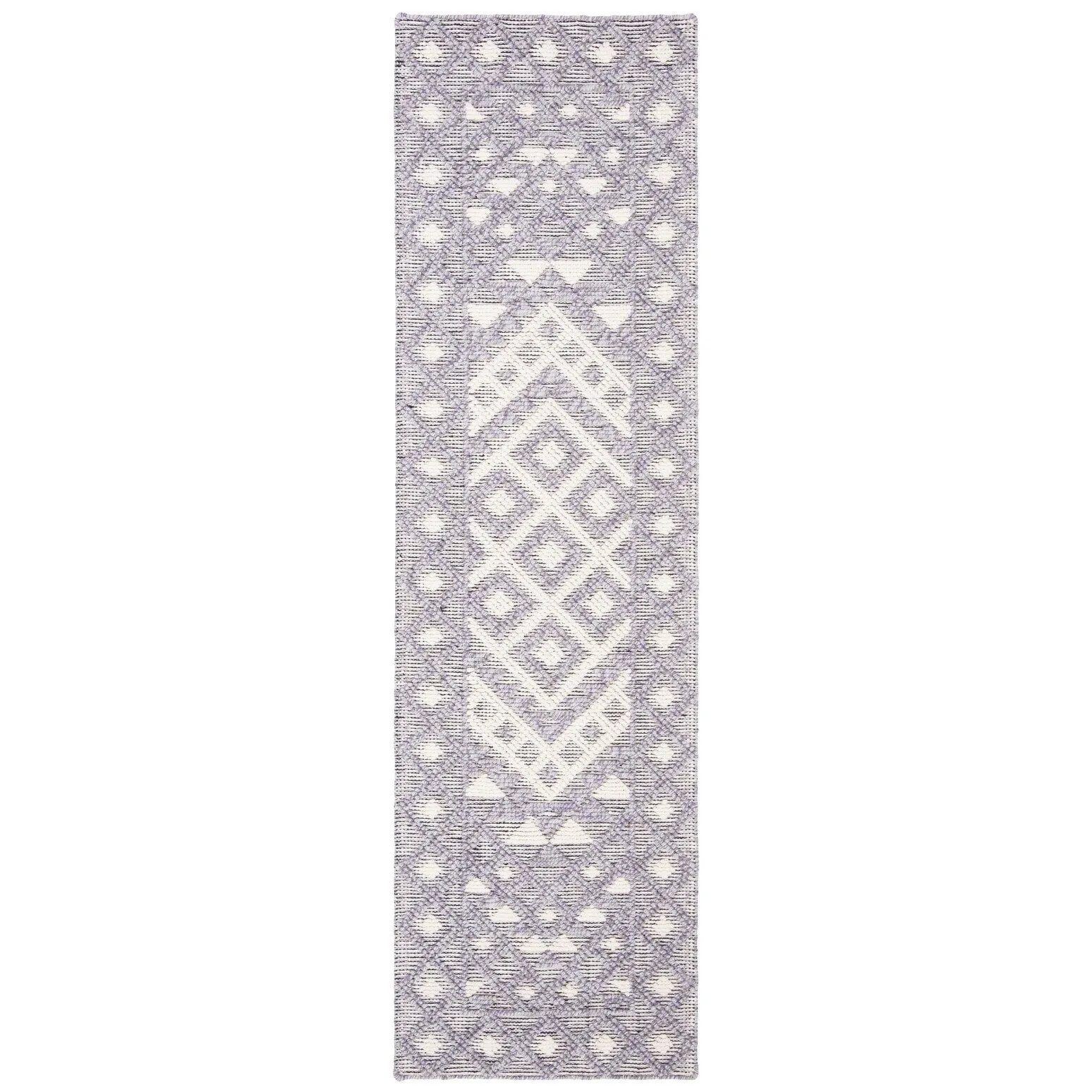 SAFAVIEH Handmade Natura Candica Transitional Geometric Cream/Purple Wool Rug
