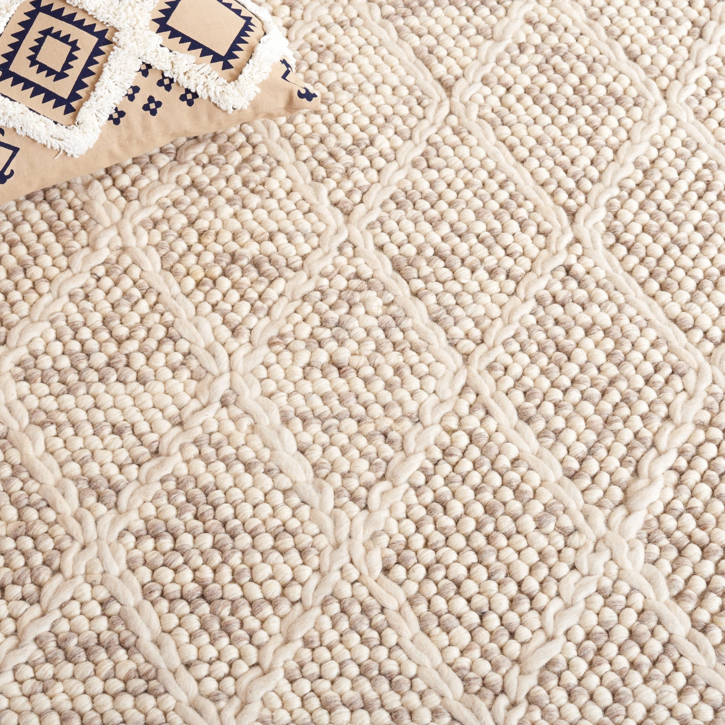SAFAVIEH Handmade Natura Nigara Farmhouse Trellis Wool Rug
