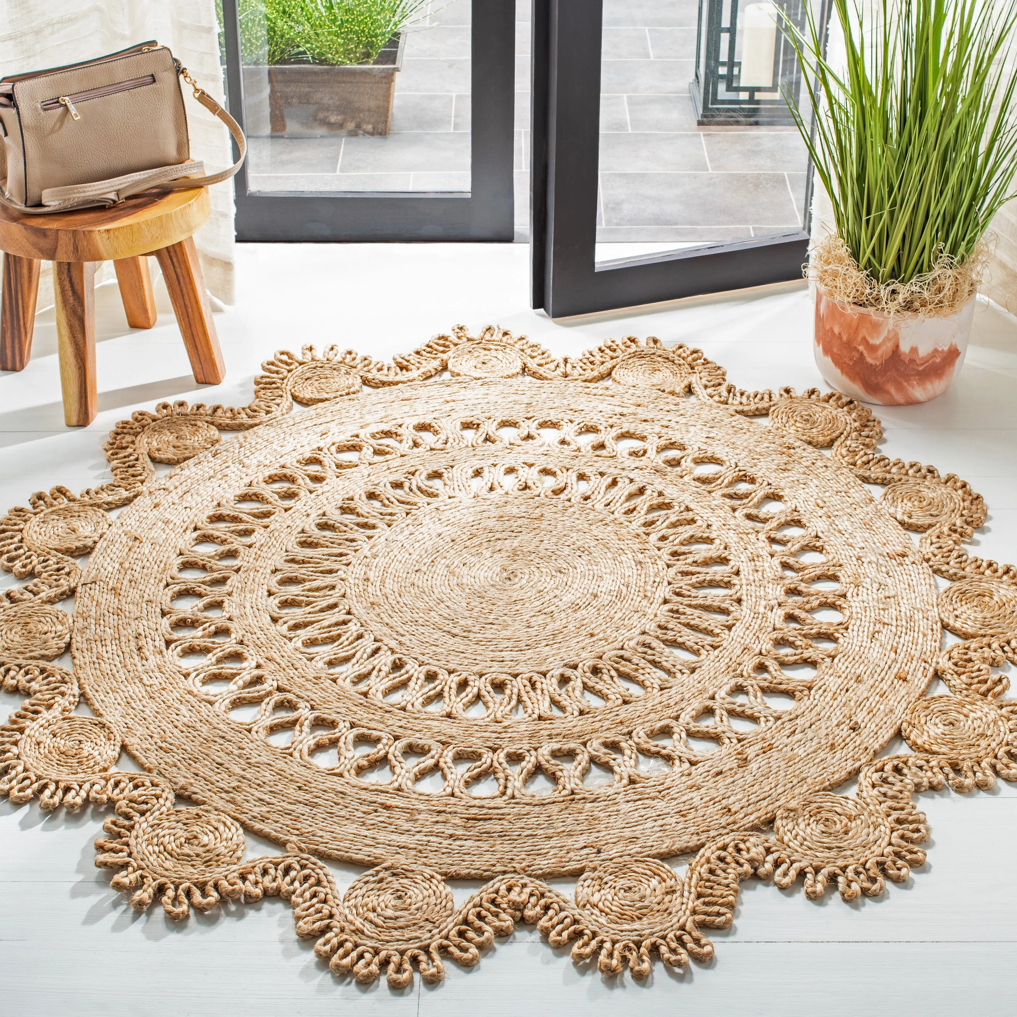 SAFAVIEH Handmade Natural Fiber Mareli Farmhouse Rug