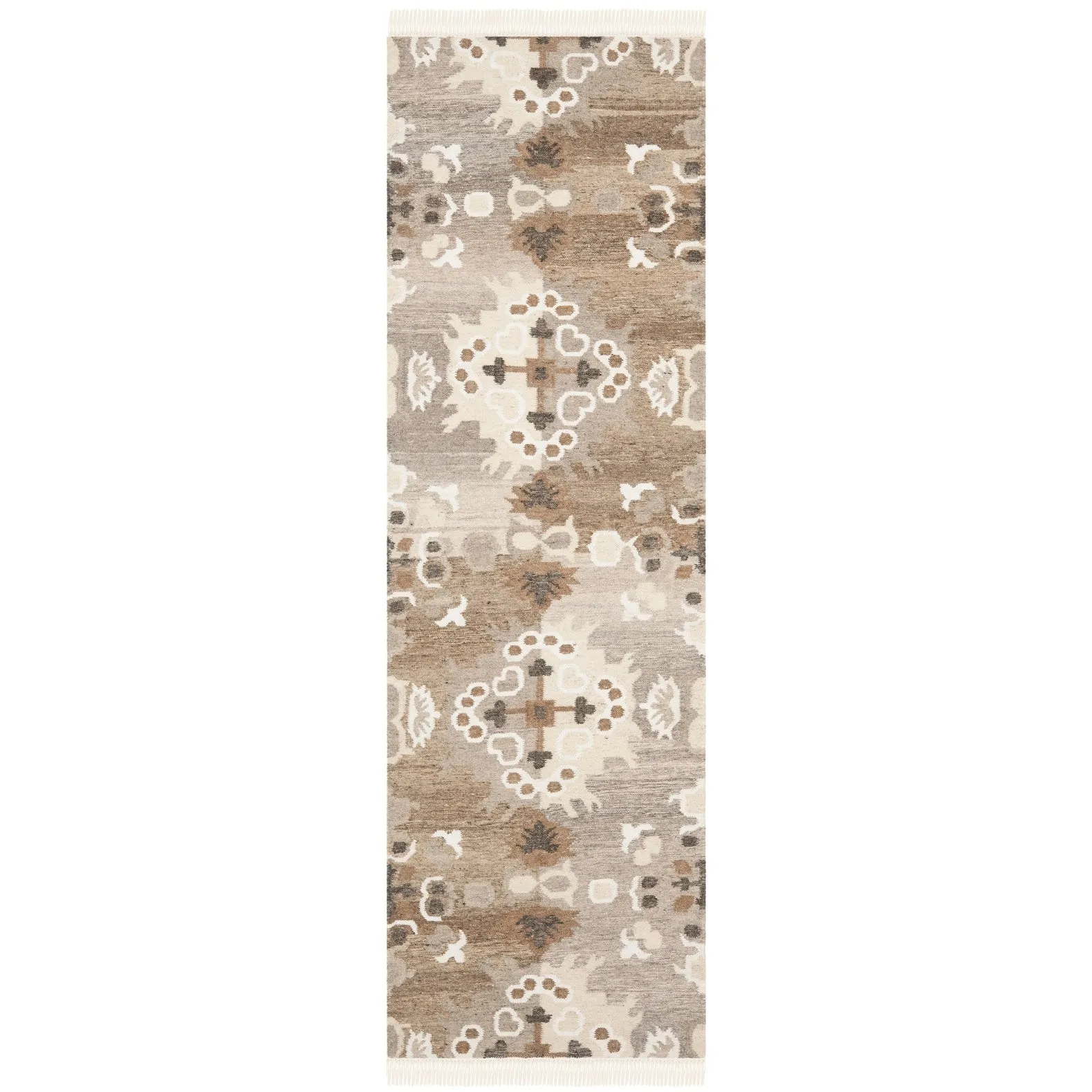 SAFAVIEH Handmade Natural Kilim Tuong Rukiye Wool Rug with Fringe