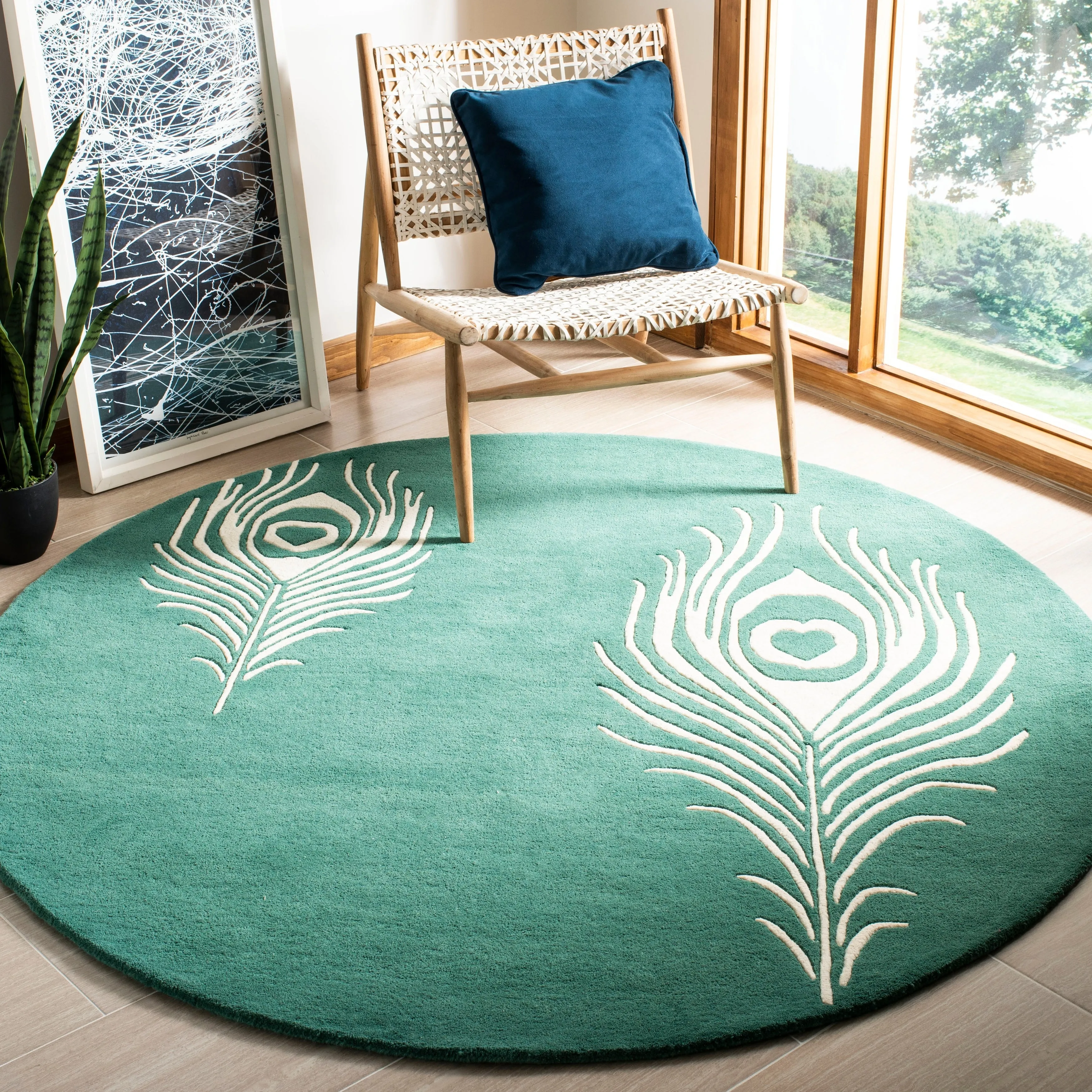 SAFAVIEH Handmade Soho Alyse Peacock Feather N.Z. Wool Rug