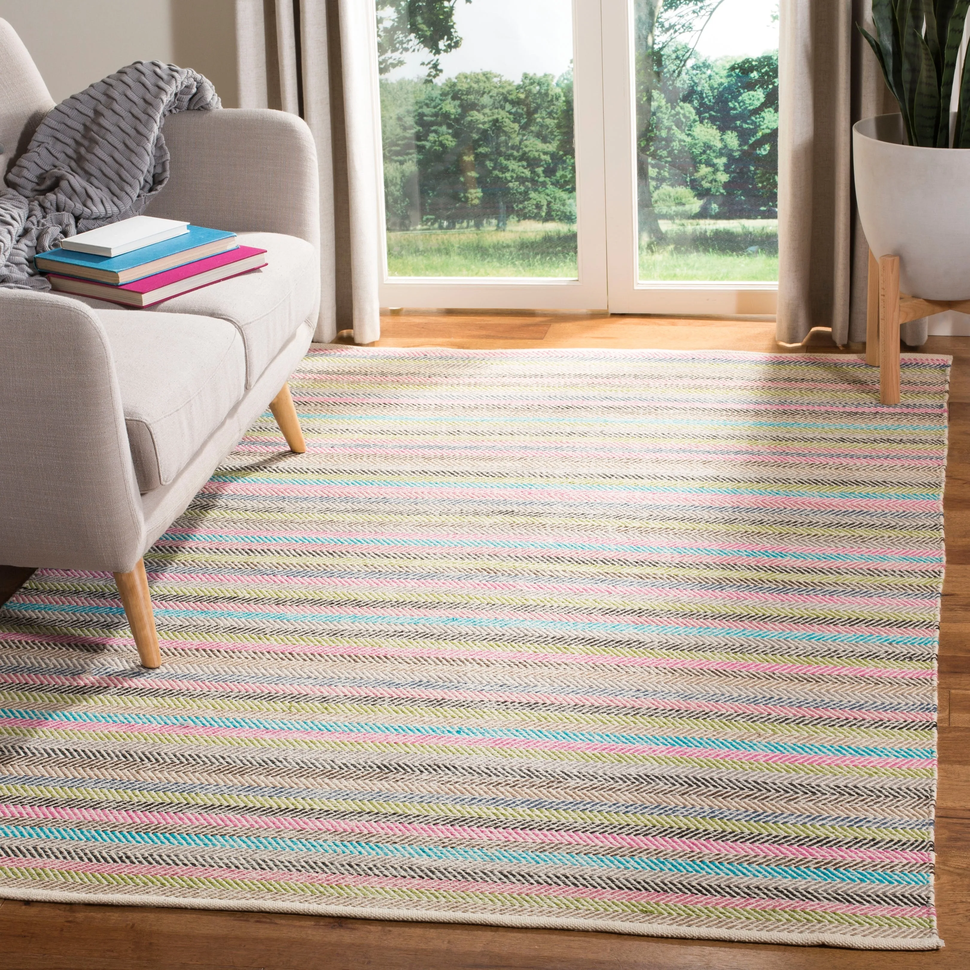 SAFAVIEH Handmade Striped Kilim Jenelle Stripe Wool Rug