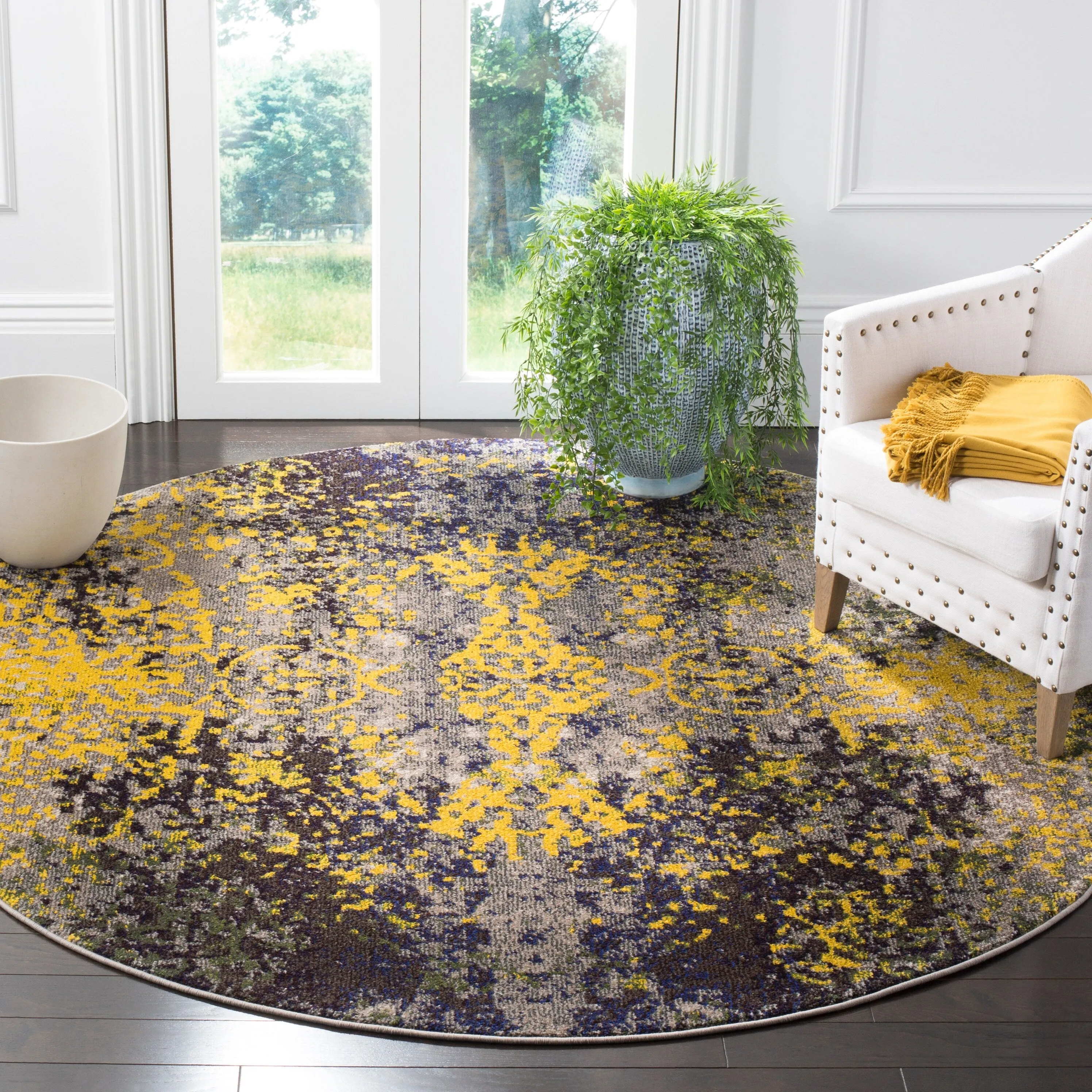 SAFAVIEH Monaco Aftina Abstract Grey Area Rug