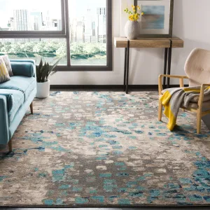 SAFAVIEH Monaco Shiloh Boho Abstract Modern Watercolor Area Rug - Grey/Light Blue - 8' x 11'