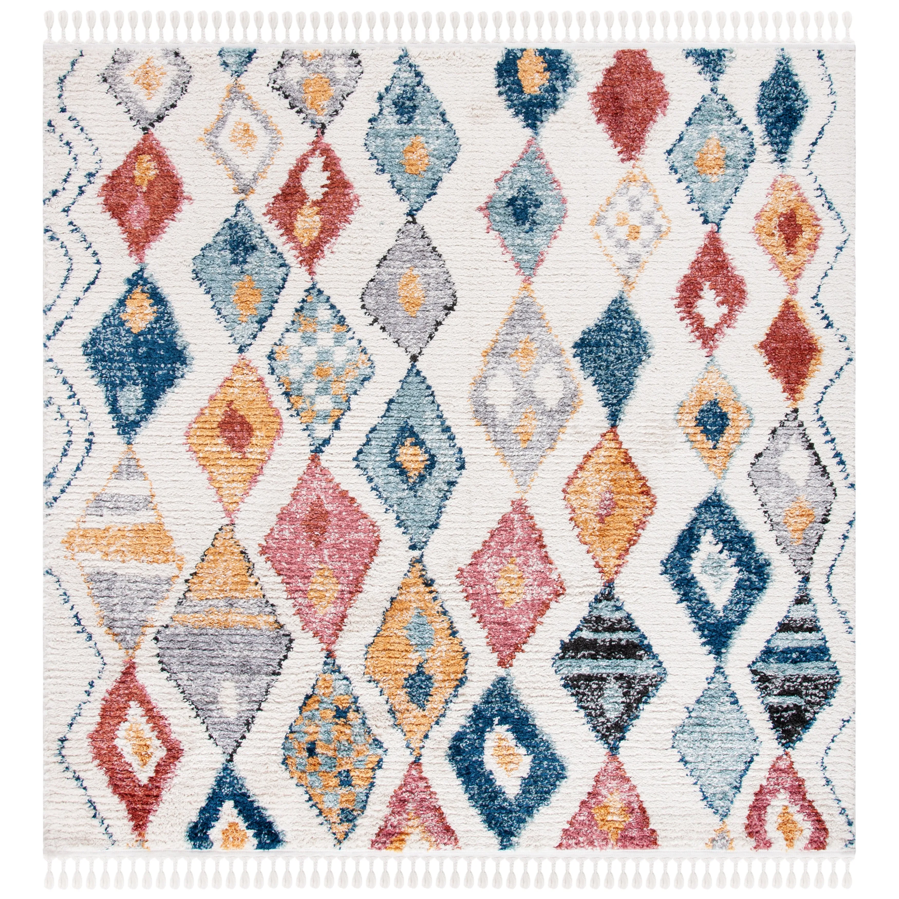 SAFAVIEH Morocco Bohemian & Eclectic Vlasta Tribal Cream/Multi Polyester Rug