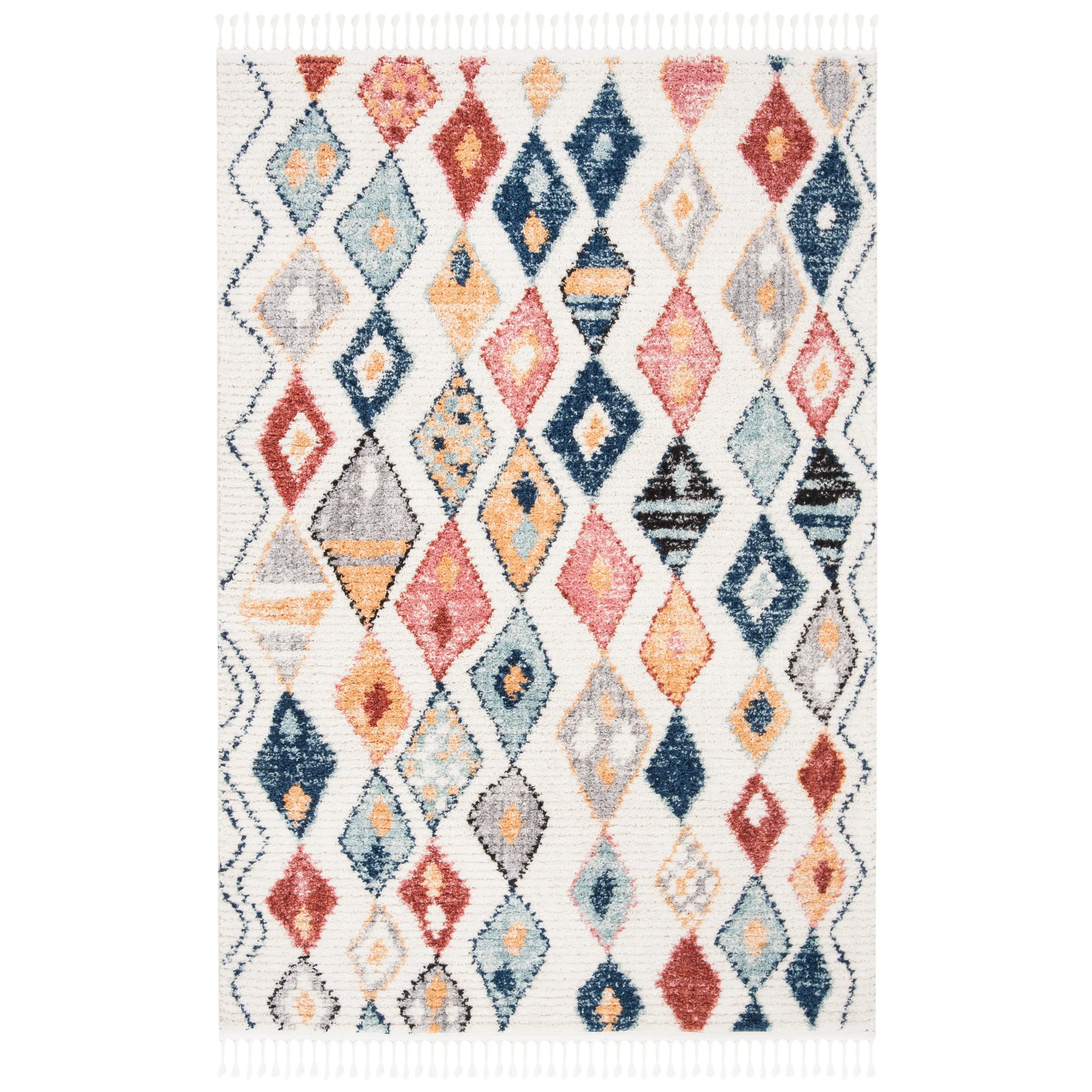 SAFAVIEH Morocco Bohemian & Eclectic Vlasta Tribal Cream/Multi Polyester Rug