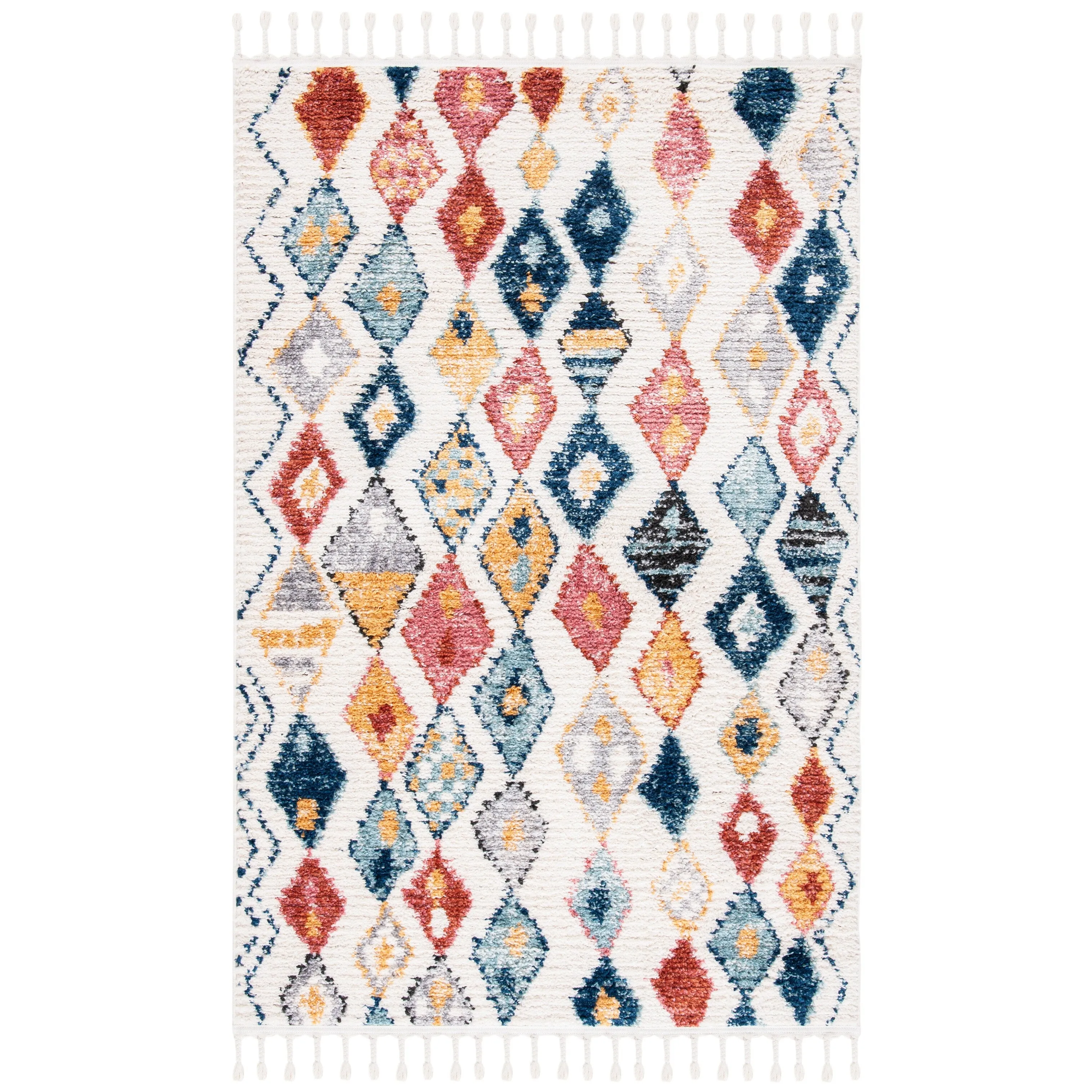 SAFAVIEH Morocco Bohemian & Eclectic Vlasta Tribal Cream/Multi Polyester Rug