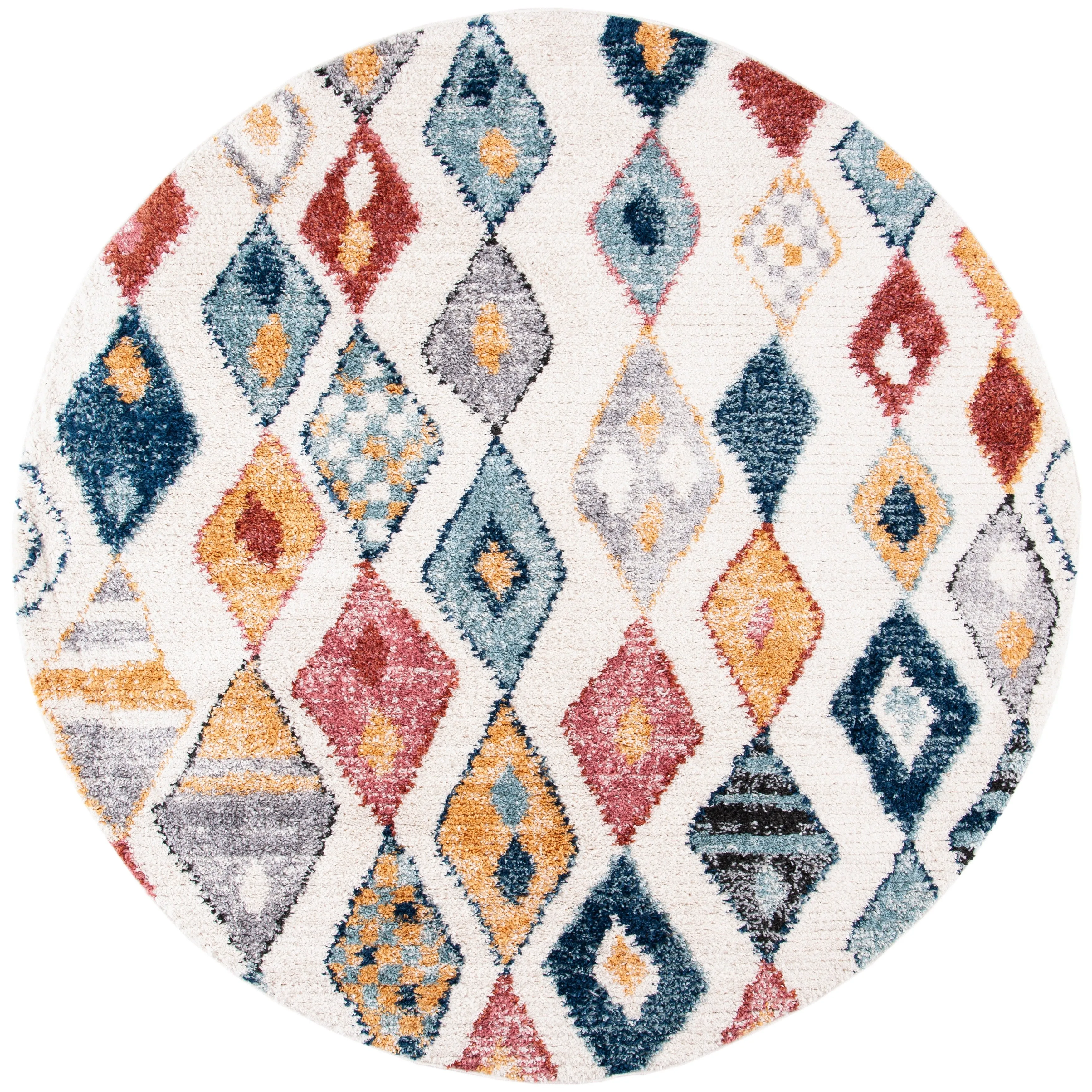 SAFAVIEH Morocco Bohemian & Eclectic Vlasta Tribal Cream/Multi Polyester Rug
