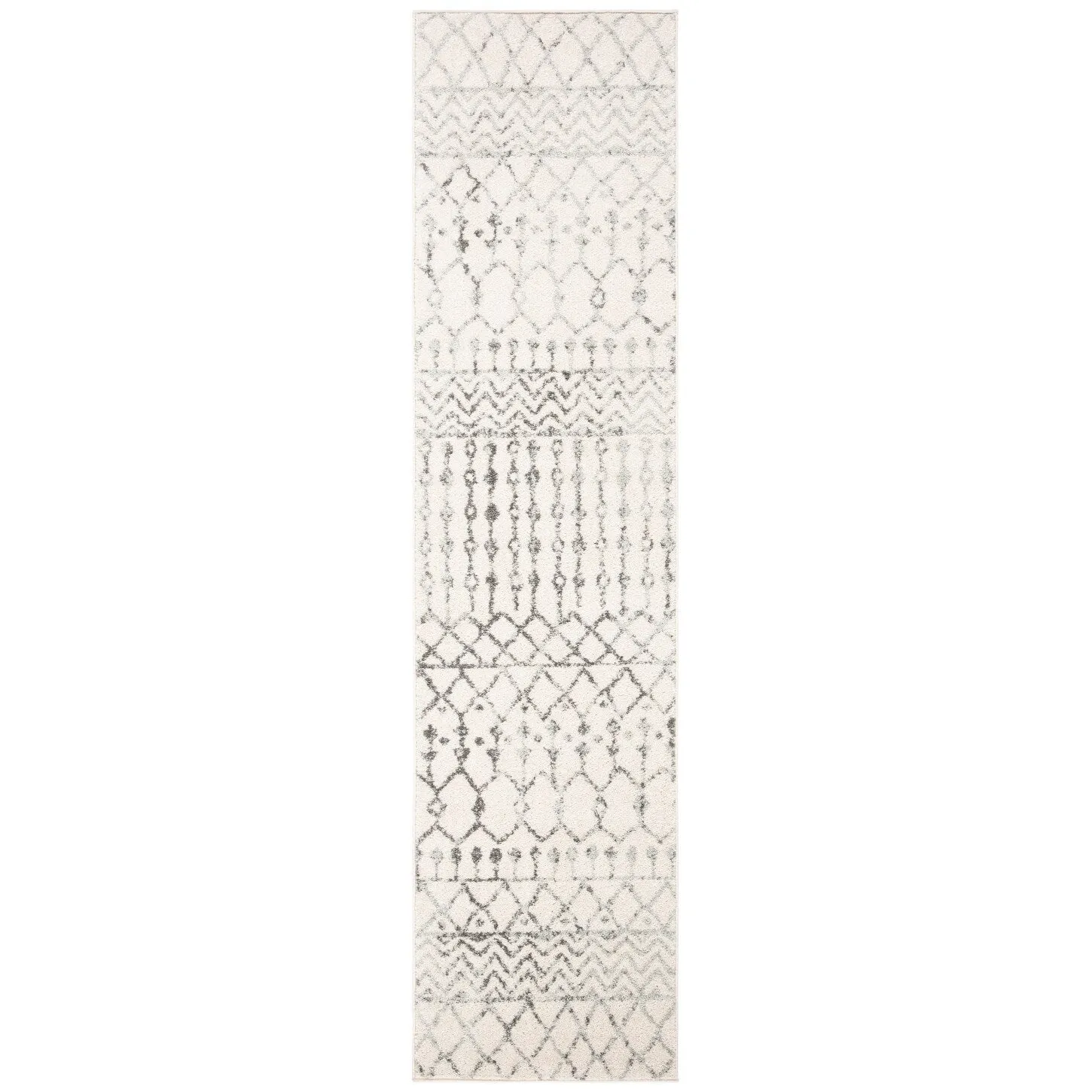 SAFAVIEH Tulum Lelya Moroccan Boho Tribal Rug - Ivory/Grey - 2' x 13'