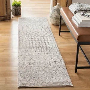 SAFAVIEH Tulum Lelya Moroccan Boho Tribal Rug - Ivory/Grey - 2' x 13'