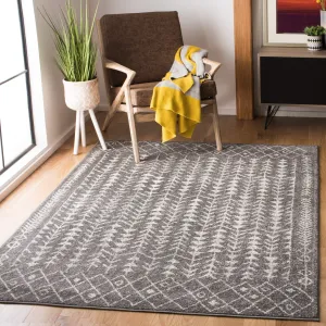 SAFAVIEH Tulum Sharie Moroccan Boho Rug - Dark Grey/Ivory - 5' 3 x 7' 6