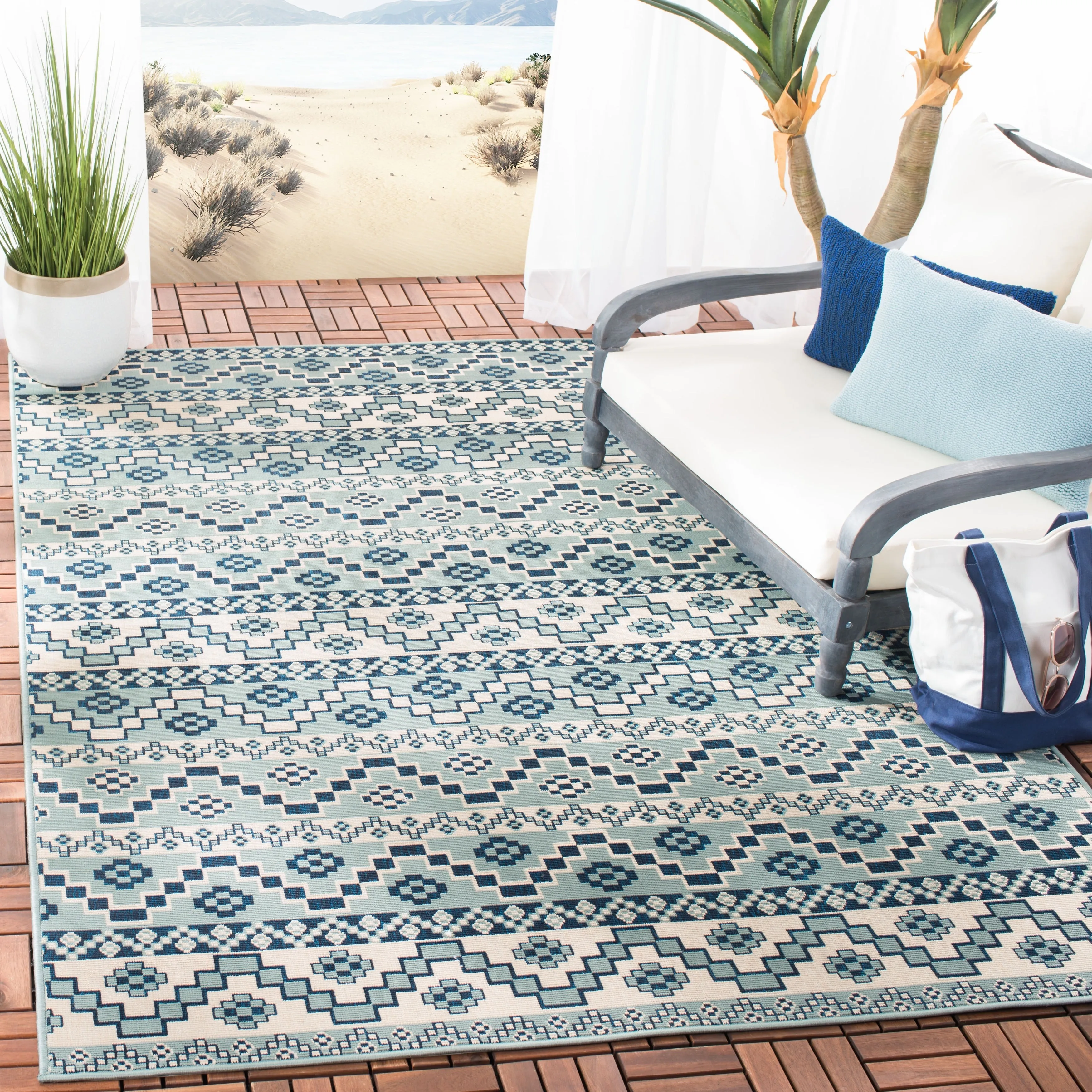 SAFAVIEH Veranda Dymph Indoor /Outdoor Waterproof Patio Backyard Rug