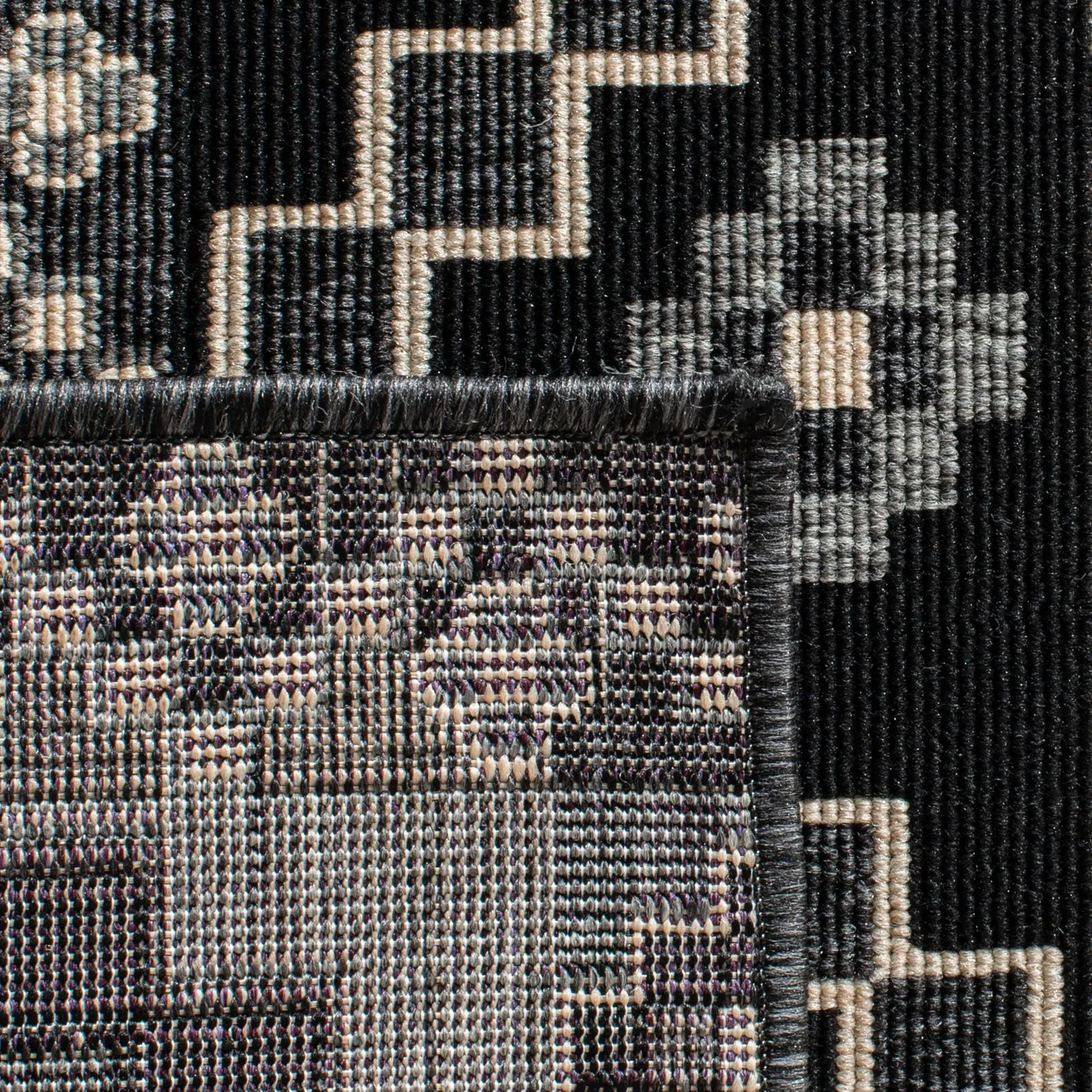 SAFAVIEH Veranda Rudy Indoor/ Outdoor Waterproof Patio Backyard Rug - Black/Beige - 5'3 x 7'7
