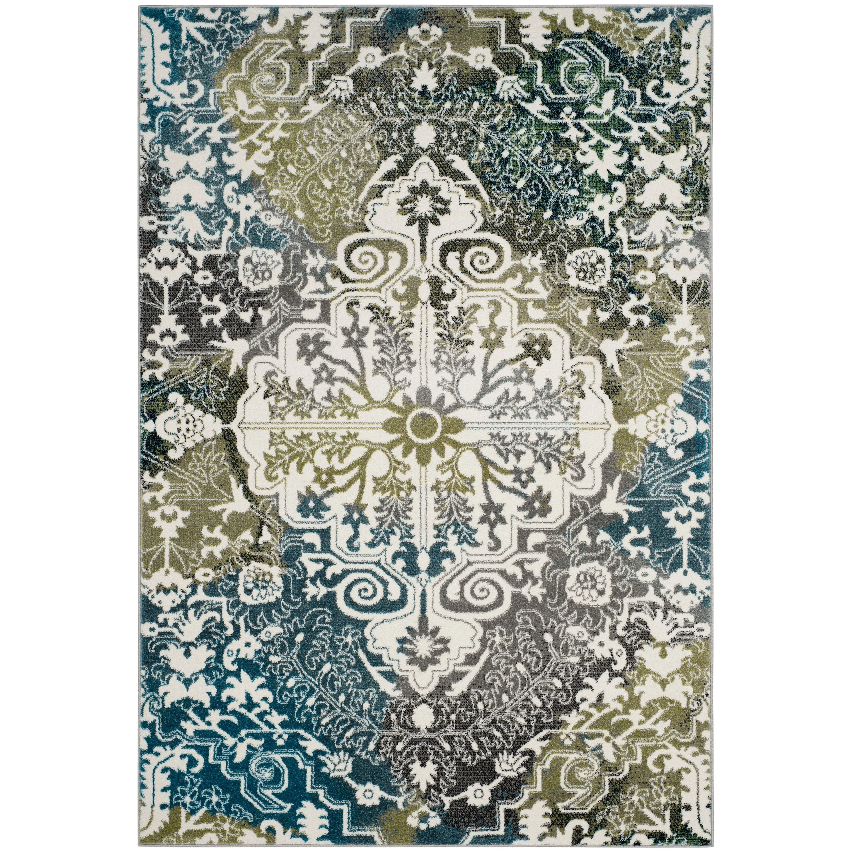 SAFAVIEH Watercolor Alani Modern Abstract Medallion Rug