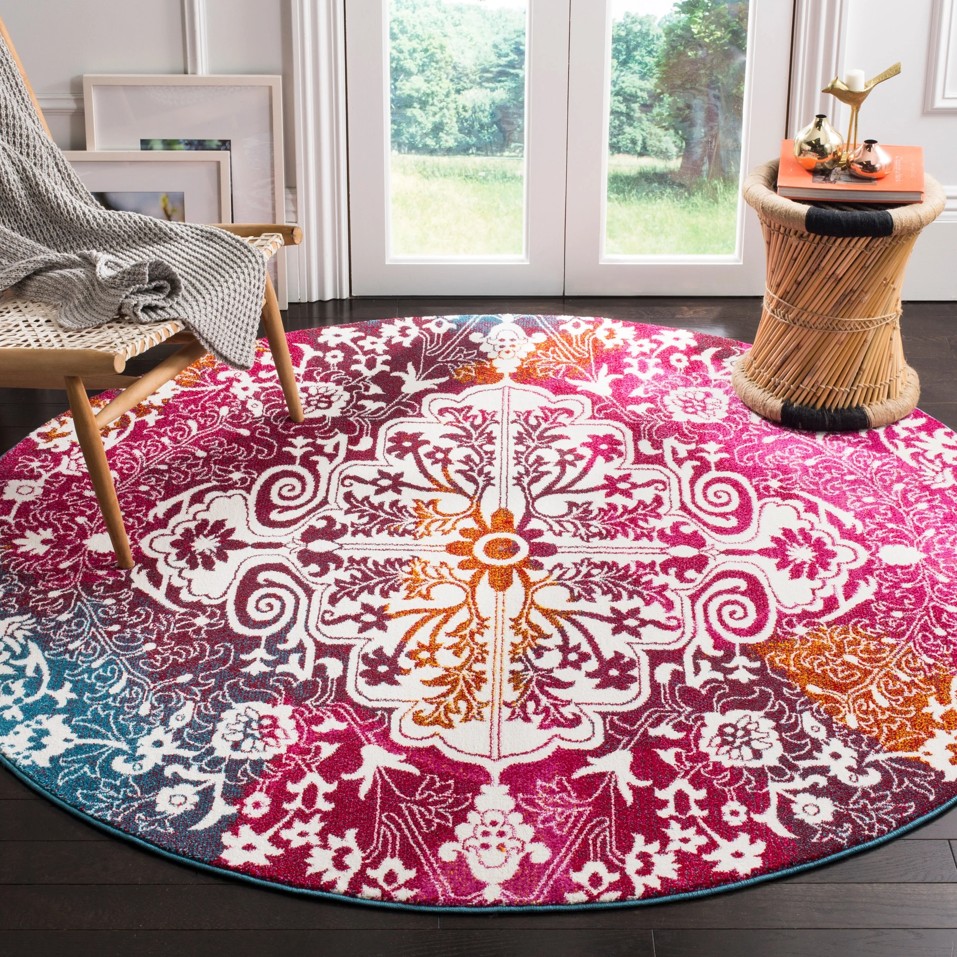 SAFAVIEH Watercolor Alani Modern Abstract Medallion Rug