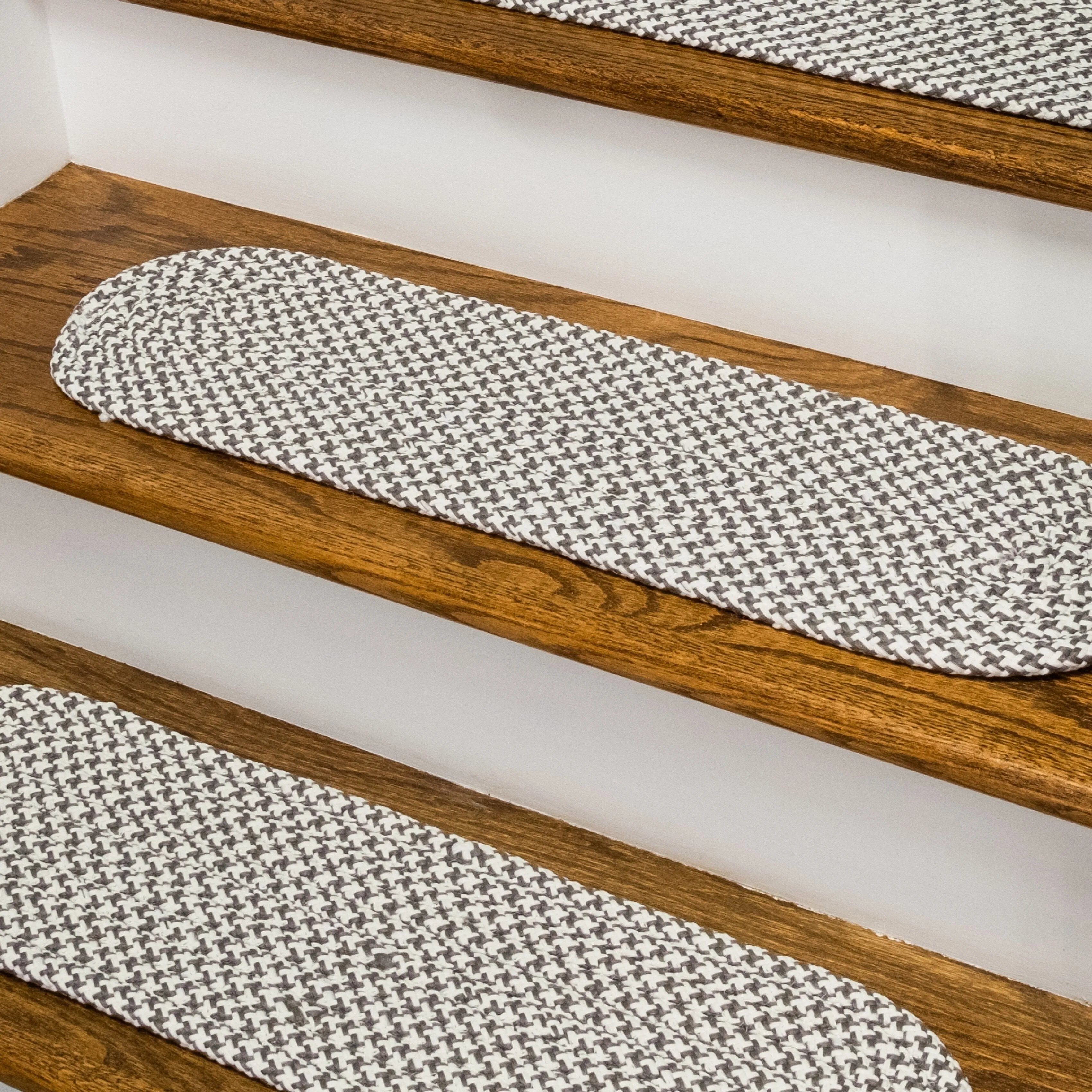 SET-13 Milton Houndstooth Tweed Braided Stair Treads