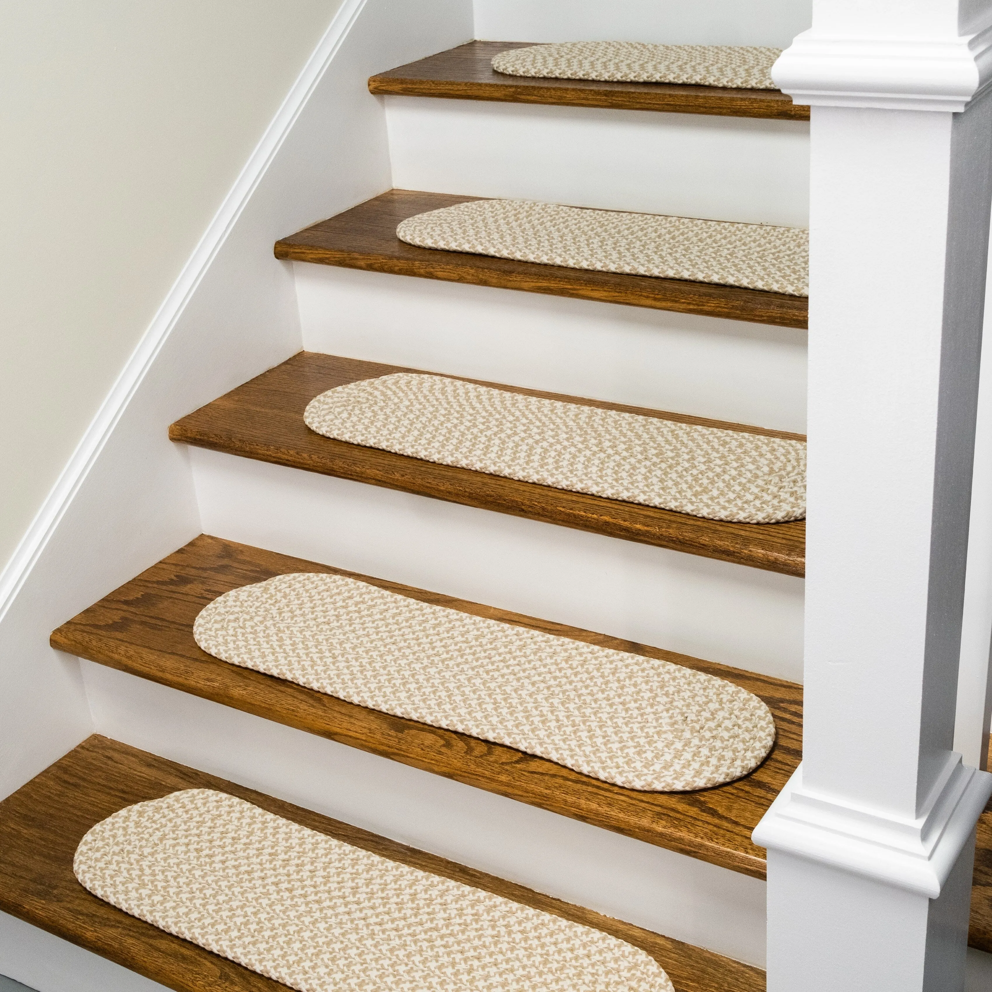 SET-13 Milton Houndstooth Tweed Braided Stair Treads