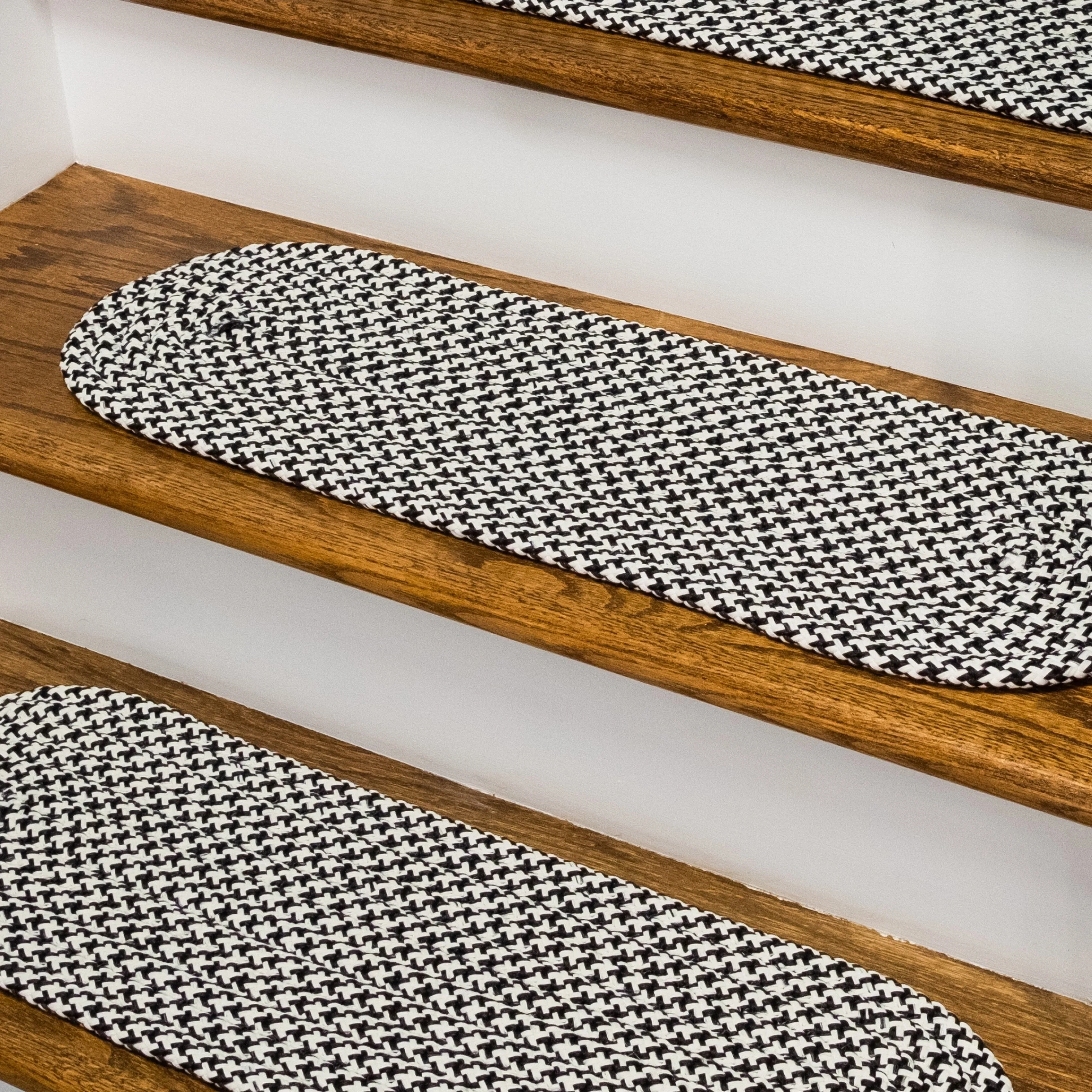 SET-13 Milton Houndstooth Tweed Braided Stair Treads