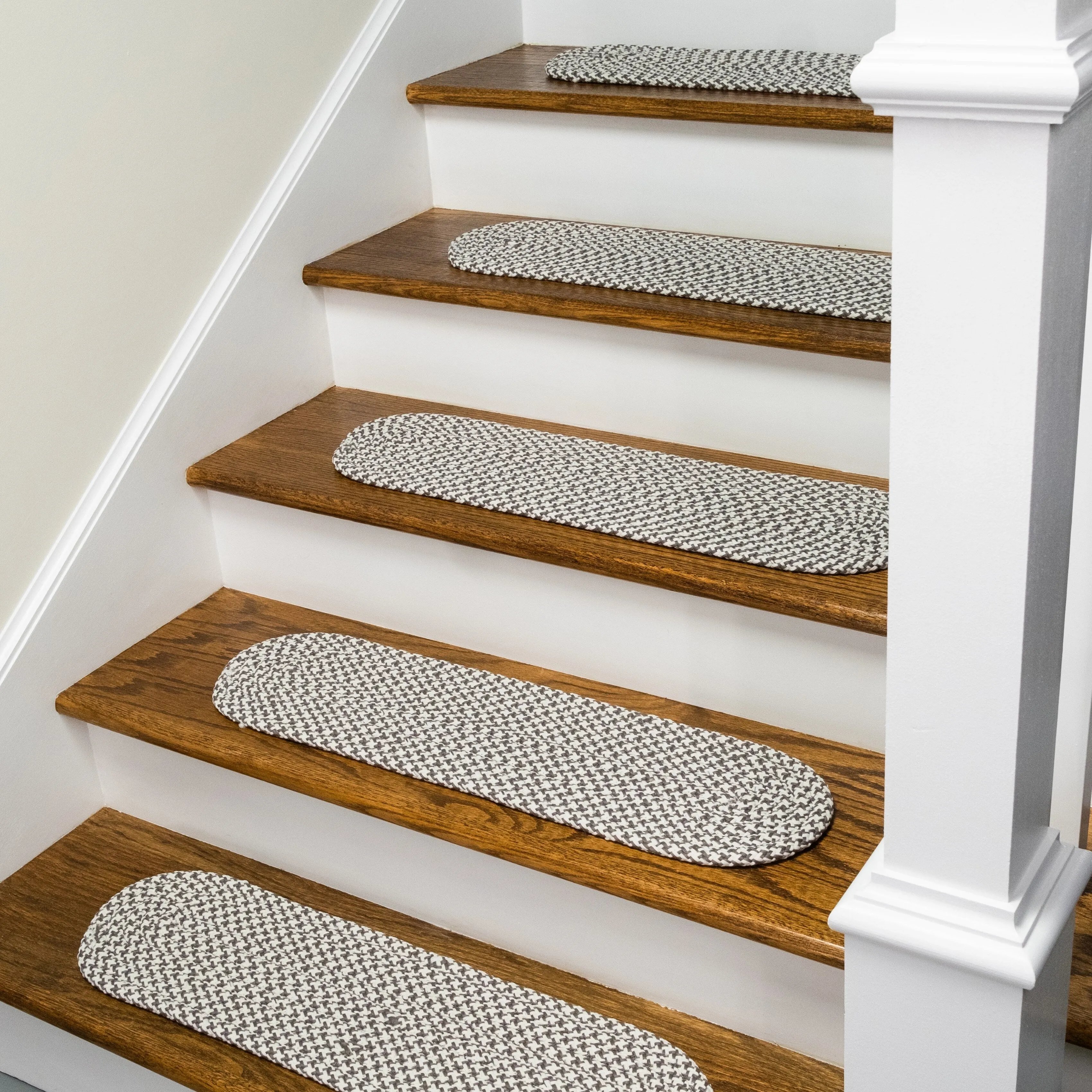 SET-13 Milton Houndstooth Tweed Braided Stair Treads