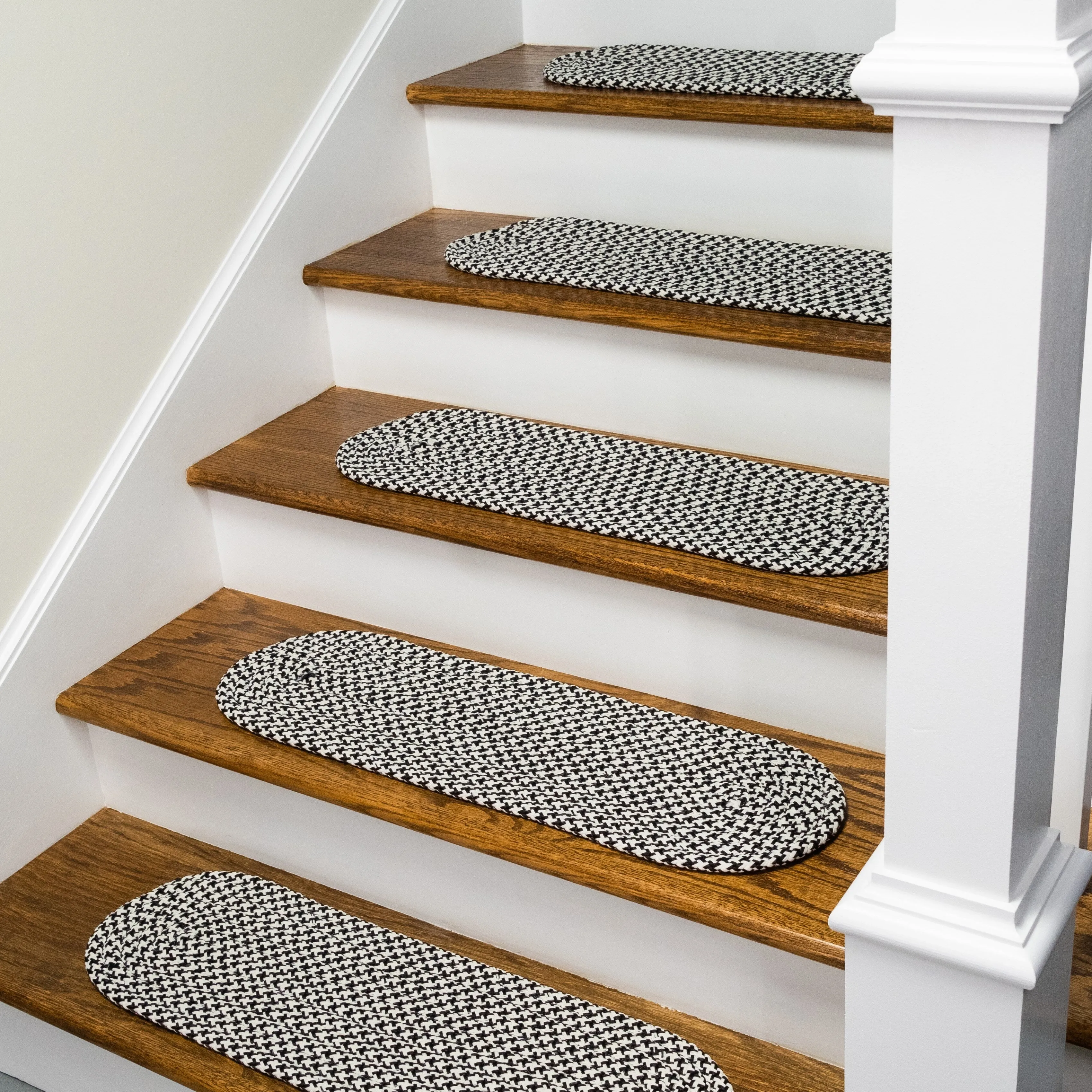 SET-13 Milton Houndstooth Tweed Braided Stair Treads