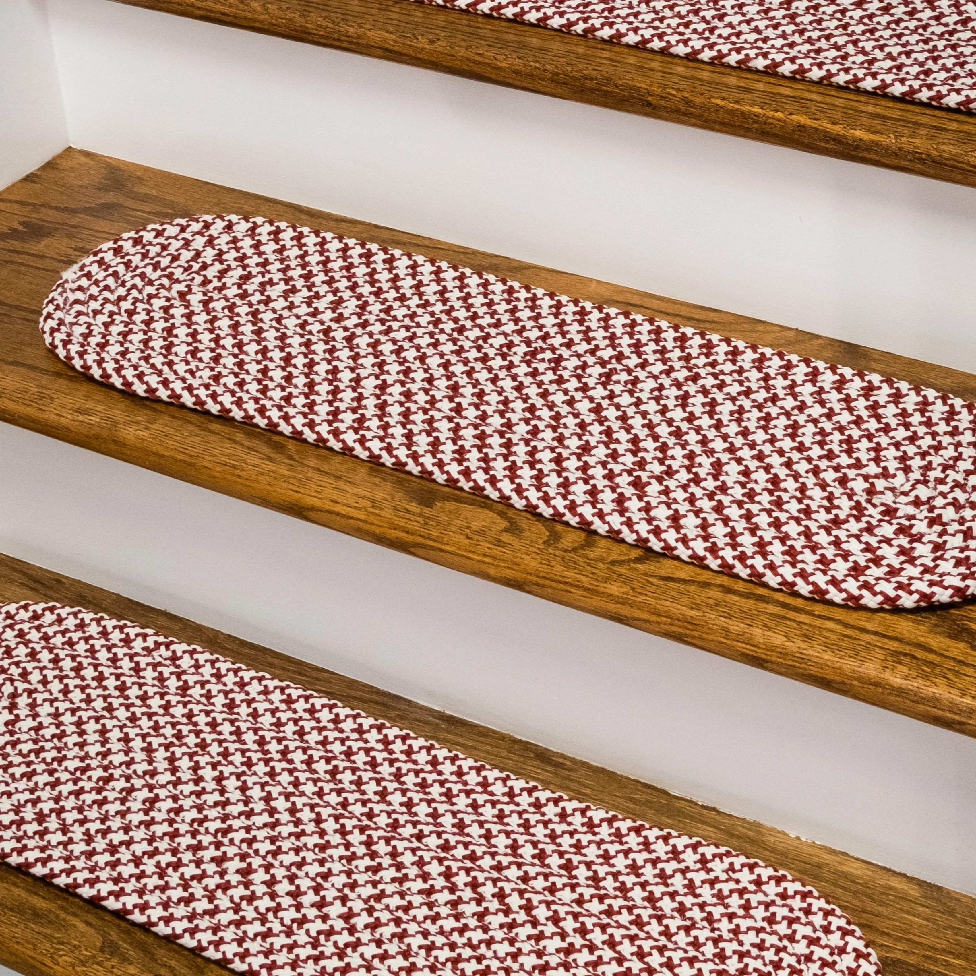 SET-13 Milton Houndstooth Tweed Braided Stair Treads