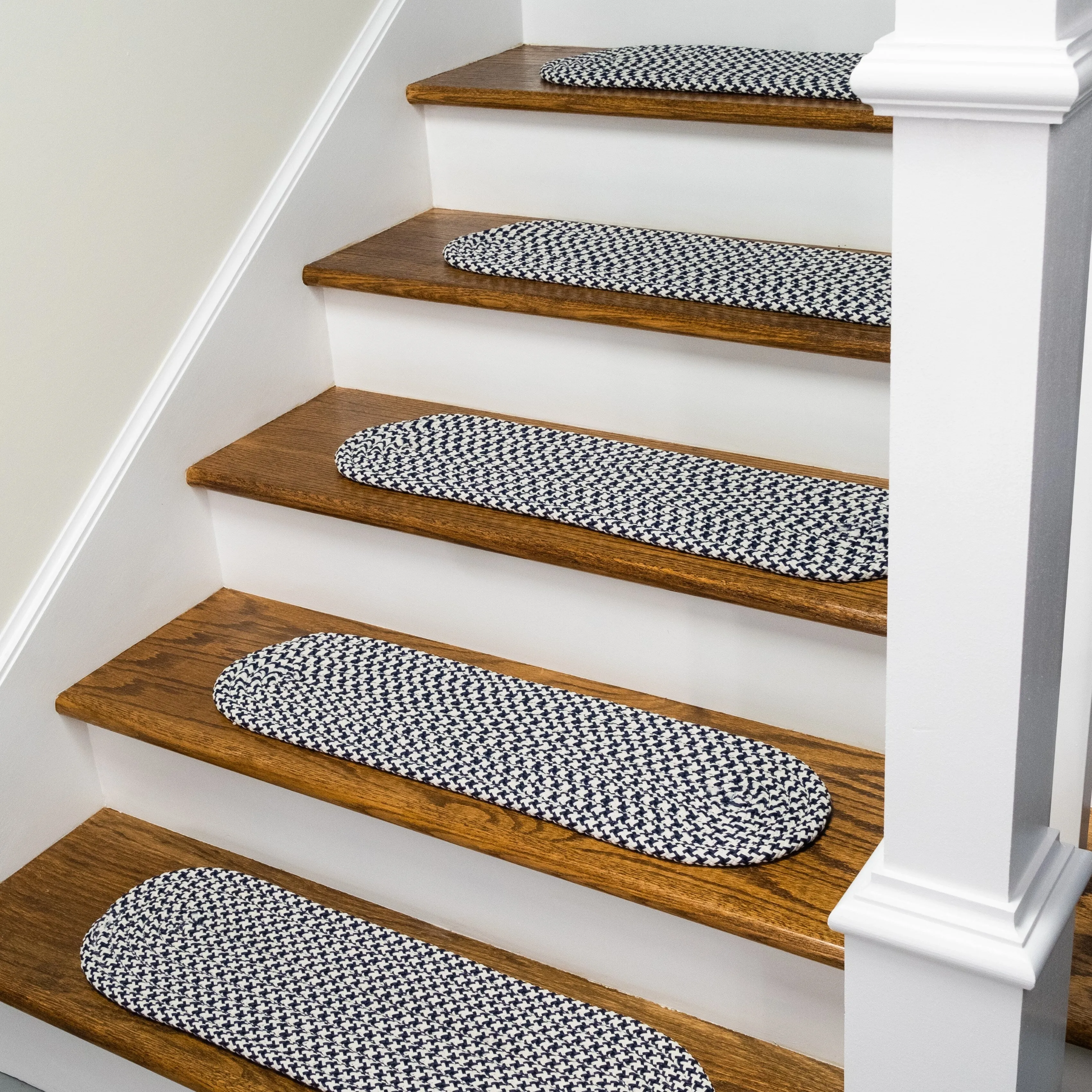 SET-13 Milton Houndstooth Tweed Braided Stair Treads