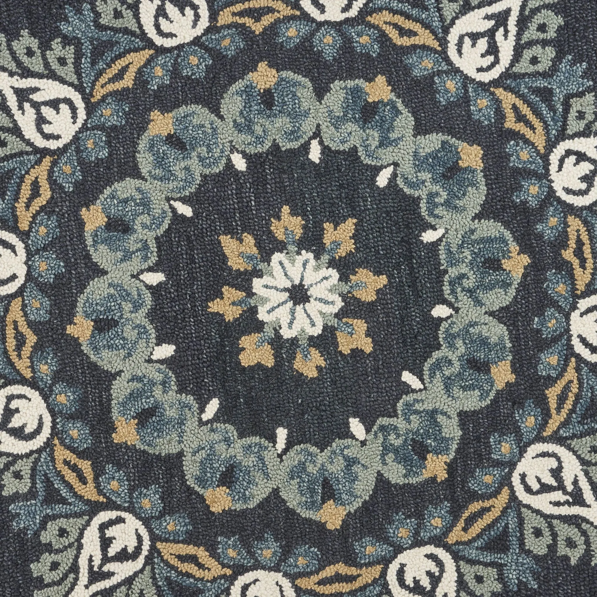 Sevita Hand Tufted Charcoal/ Teal Wool Rug