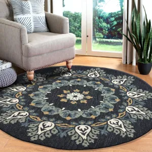 Sevita Hand Tufted Charcoal/ Teal Wool Rug