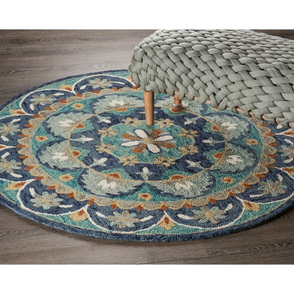 Sevita Hand Tufted Teal/ Blue Wool Rug