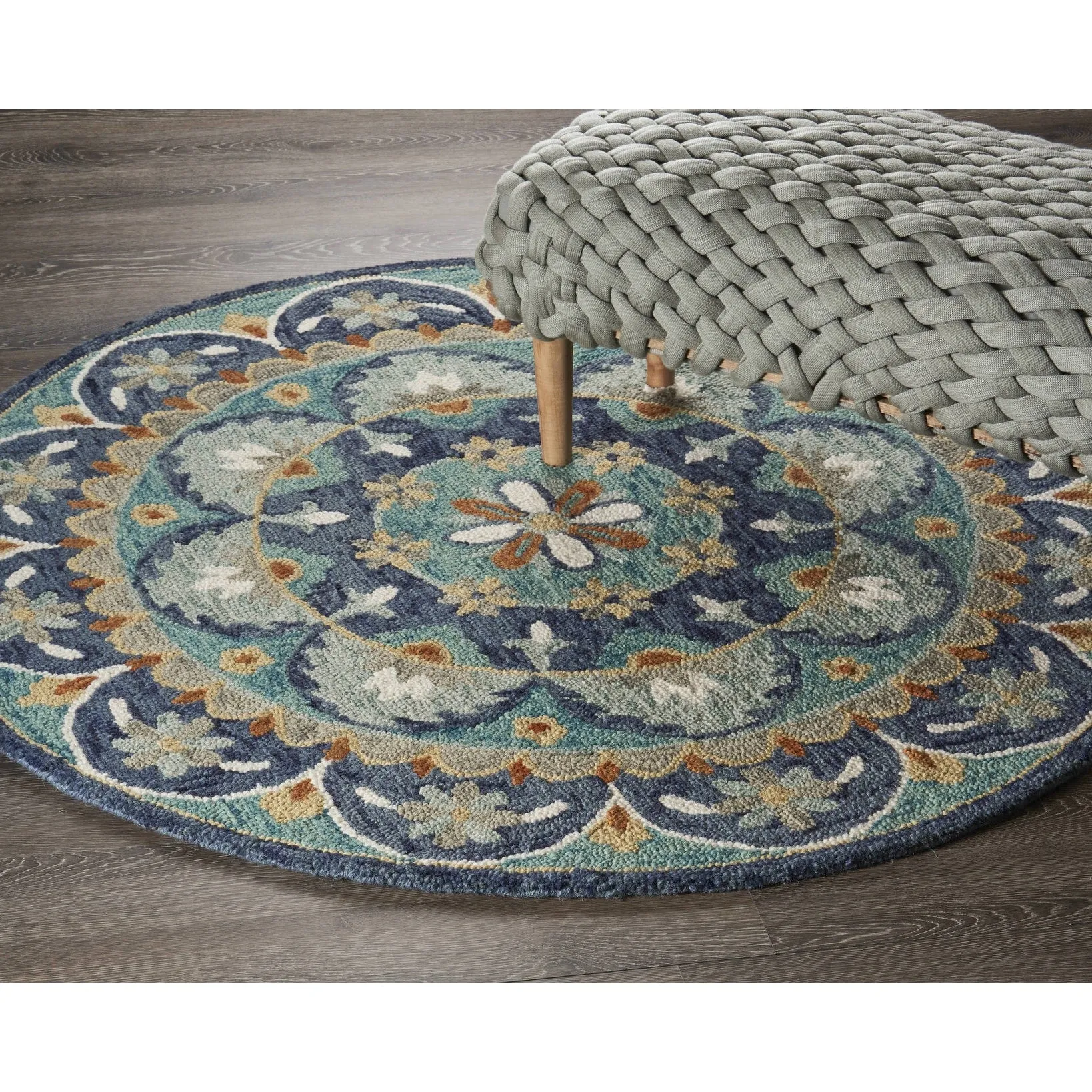 Sevita Hand Tufted Teal/ Blue Wool Rug
