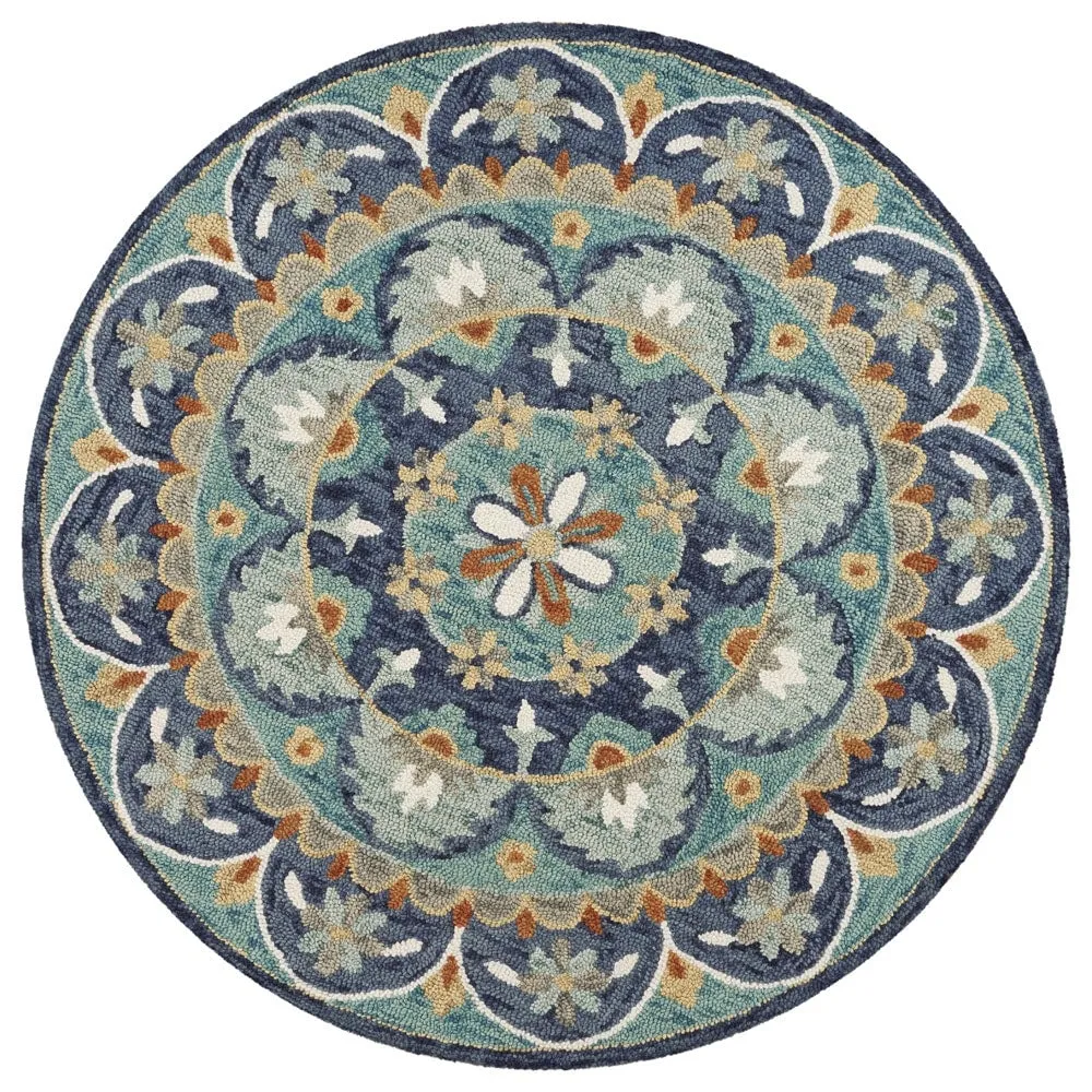Sevita Hand Tufted Teal/ Blue Wool Rug