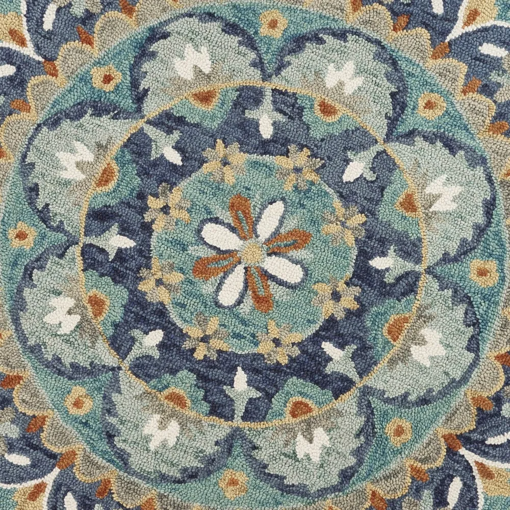 Sevita Hand Tufted Teal/ Blue Wool Rug